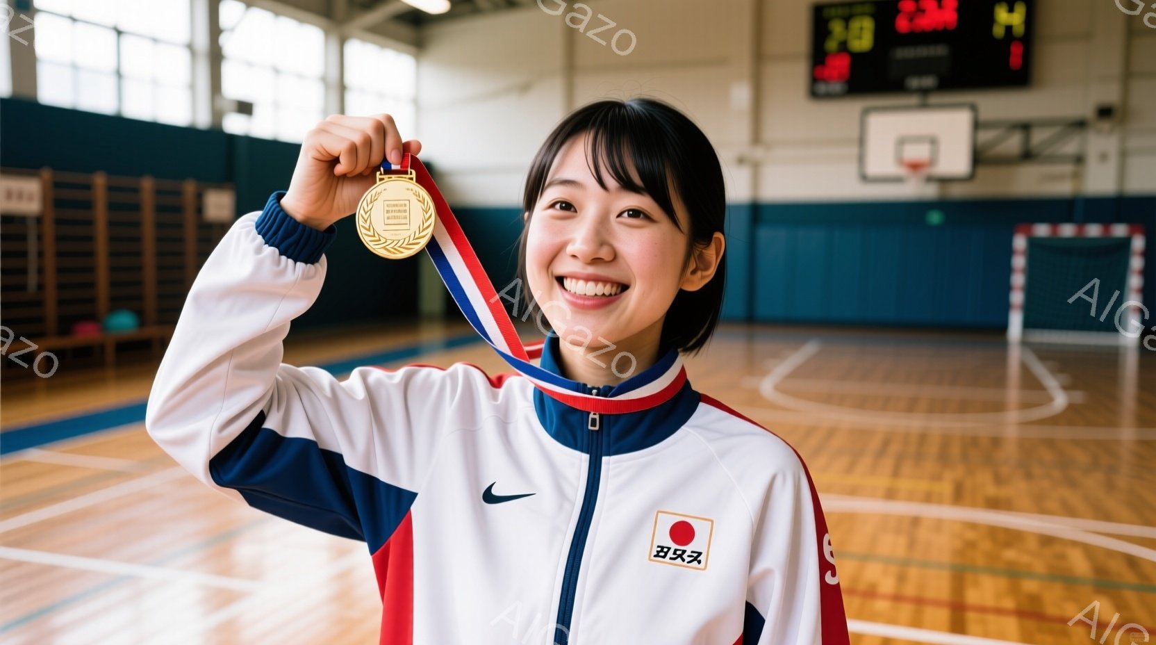 卓球選手が試合中にフォアハンドストロークを打つ瞬間を捉えた写真です。彼は黒と黄色のスポーティーなユニフォームを着用し、短く整えられた髪型で、集中した表情をしています。背景には観客席と卓球台があり、試合の緊迫感と集中した雰囲気が伝わってきます。