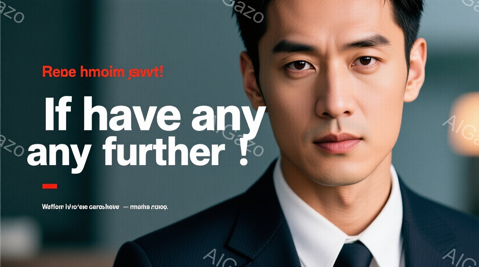 鮮明なポートレート写真には、白いシャツを着た若い男性が写っています。彼はまっすぐ前を見据え、自信に満ちた表情を浮かべており、少し微笑んでいます。背景はぼかされており、洗練されたインテリアの一部が見えま - AI生成フリー素材