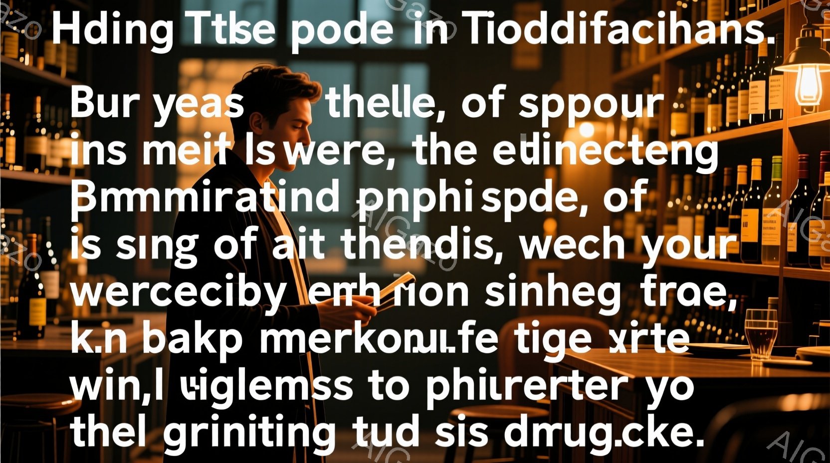 古いバーの棚には、さまざまな種類の酒瓶が整然と並べられています。木製の棚は暖かく、薄暗い照明が酒瓶を照らし出し、上品な雰囲気を醸し出しています。全体的に、歴史を感じさせる落ち着いた雰囲気のバーの内部で - AI生成フリー素材