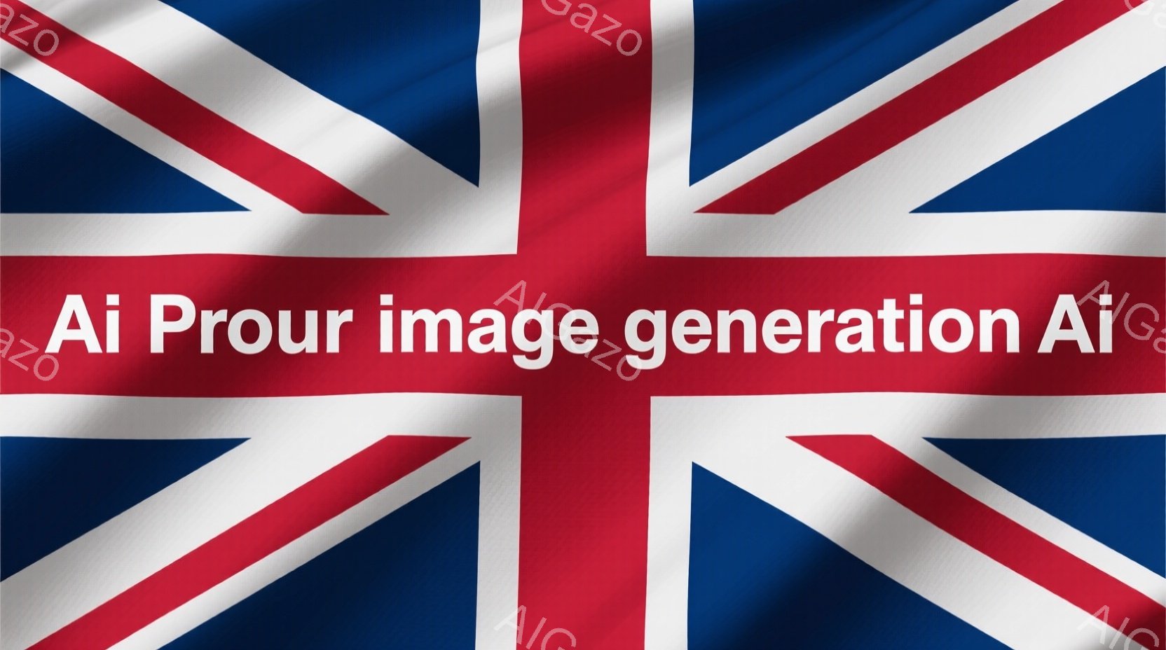 これは英国の国旗、ユニオンジャックの画像です。赤、白、青のストライプが交差しており、布の質感とシワが見られます。鮮やかな色彩と立体的な表現が、国旗の存在感を強調しています。