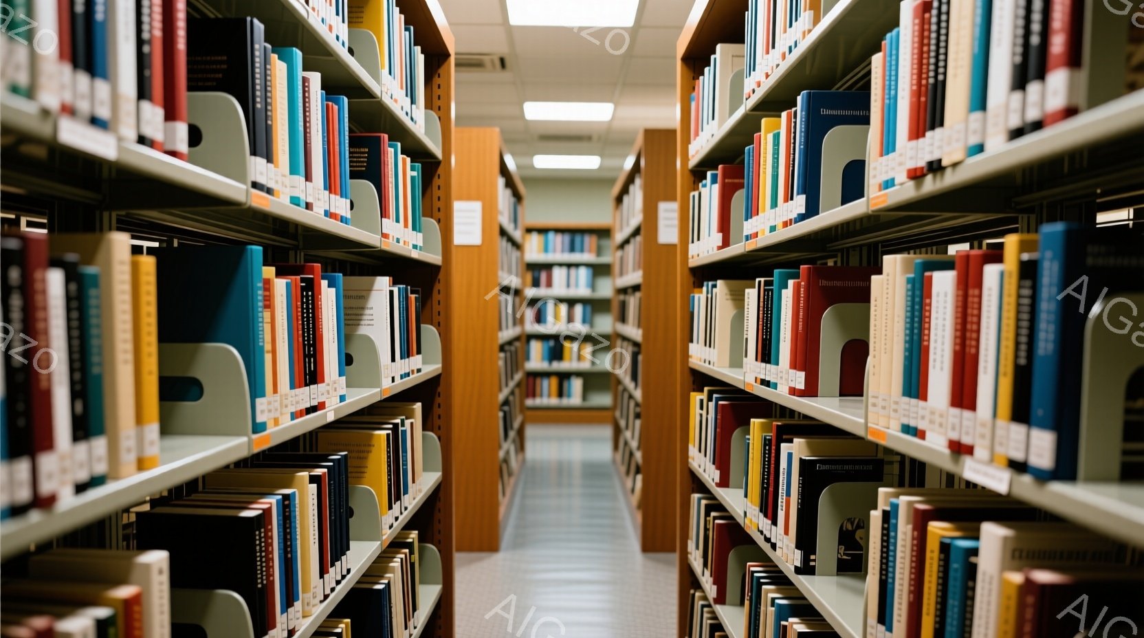 閉じた図書館のエントランスを通って、様々な閉じた書架が並ぶ、清らかなインテリアと、読者に対する責任ある環境。