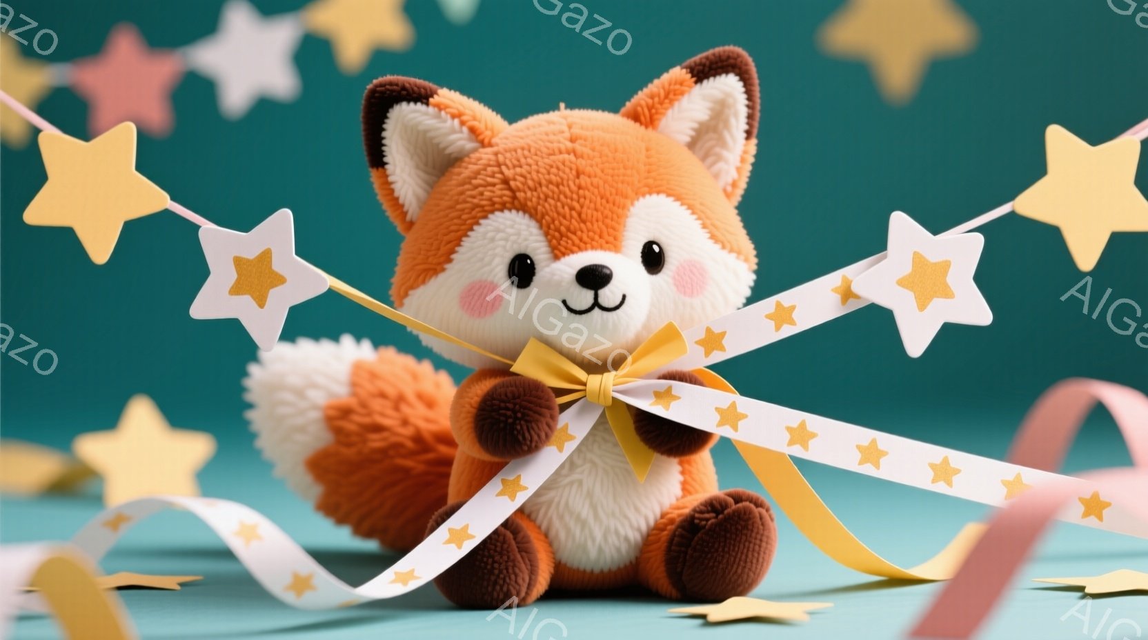 キュートな赤ちゃんキラフィを持った、茶色のフクロウ。表情は天真無邪で、手が星形のバリアにかかっているように見える。背景は暗い青で、彼の身長と星形のバリアが対比されるように設定されている。雰囲気は夢中で、可愛らしく生活する雰囲気が感じられる。