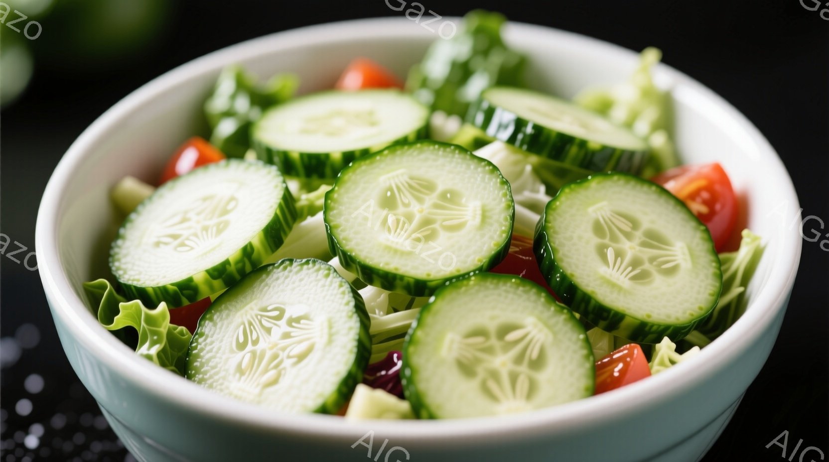 鮮やかな紫色のナスが、編み込み模様の籐の籠の中に盛られています。表面には水滴がつき、みずみずしさを強調しています。背景は木製のテーブルで、暖かく素朴な雰囲気を醸し出しています。 - AI生成フリー素材