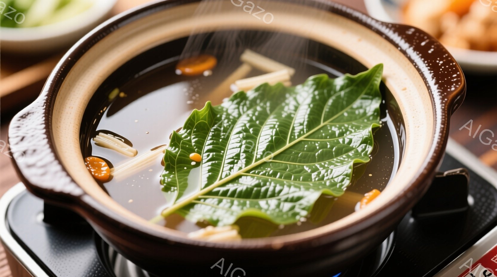 籠の中に緑色のケールがたっぷり入っています。ケールは鮮やかな緑色で、葉の縁が波打っているのが特徴的です。背景には木製のテーブルのようなものがうっすらと見え、暖かく素朴な雰囲気を醸し出しています。 - AI生成フリー素材