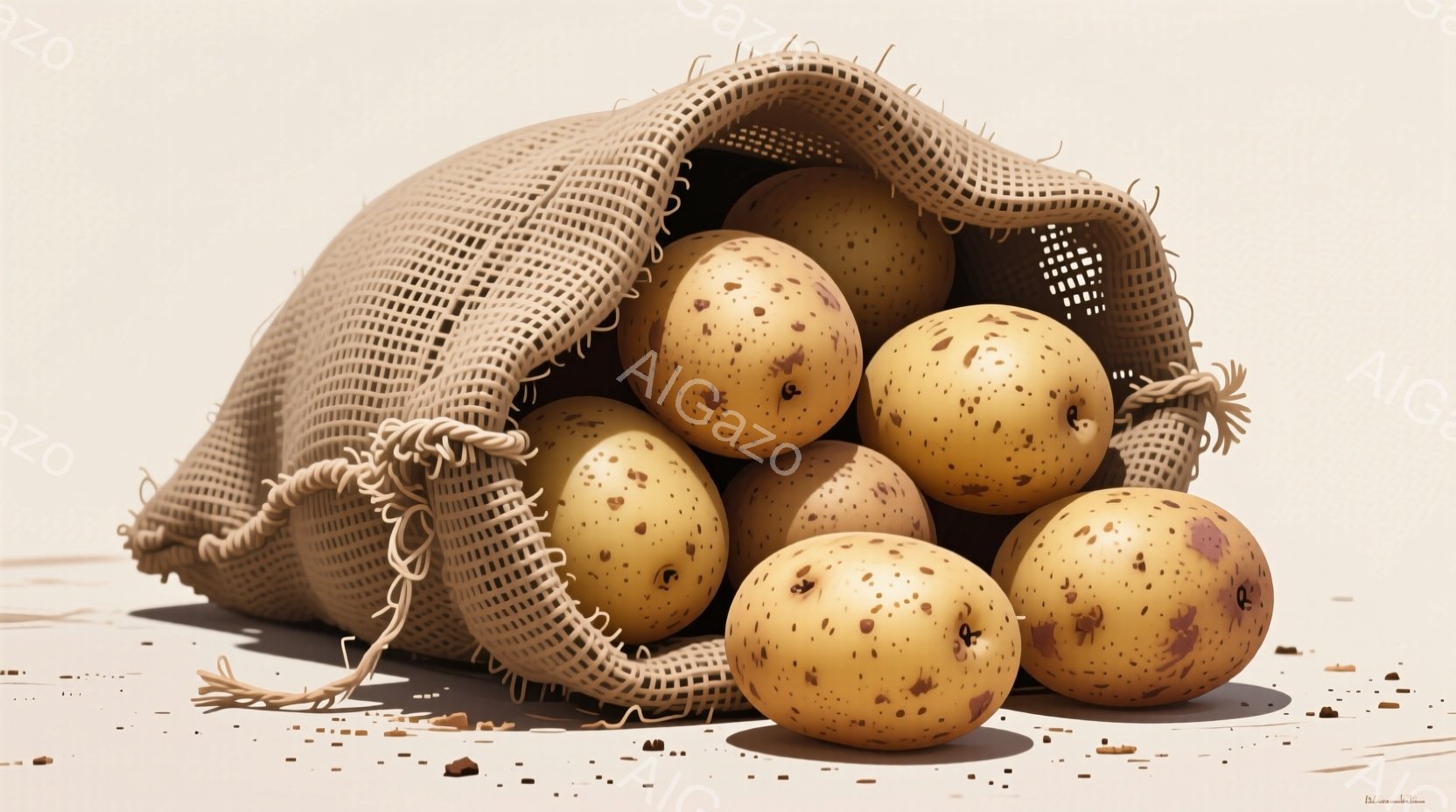 剥き出しになったニンニクの球根が中央に配置され、左右にはそれぞれ半分に割れたニンニクの球根が置かれています。背景はぼかされたグレーの表面で、光が反射して光沢があり、全体的にシンプルでミニマルな印象を与えています。ニンニクの淡いクリーム色と紫色の縞模様が美しく、食感を強調しています。