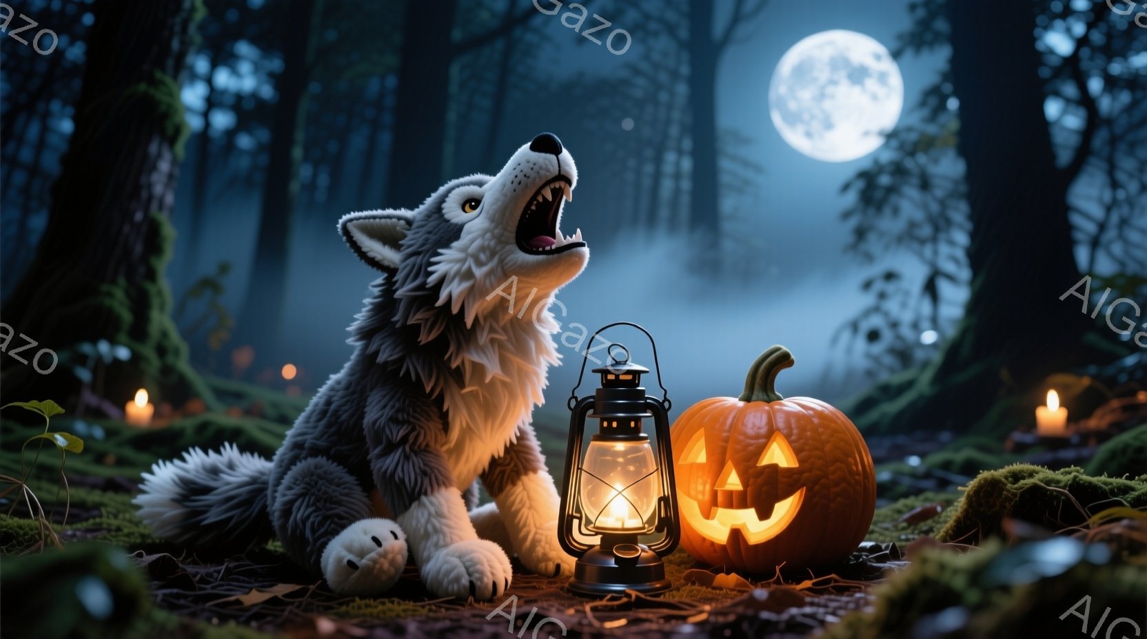 ドロイドのような吸血鬼とフランケンシュタインが、不気味な屋敷の前に立っています。吸血鬼は黒いスーツに赤いマント、フランケンシュタインは紫色のジャケットとズボンを着用し、それぞれに明るい色のシャツとボタ - AI生成フリー素材