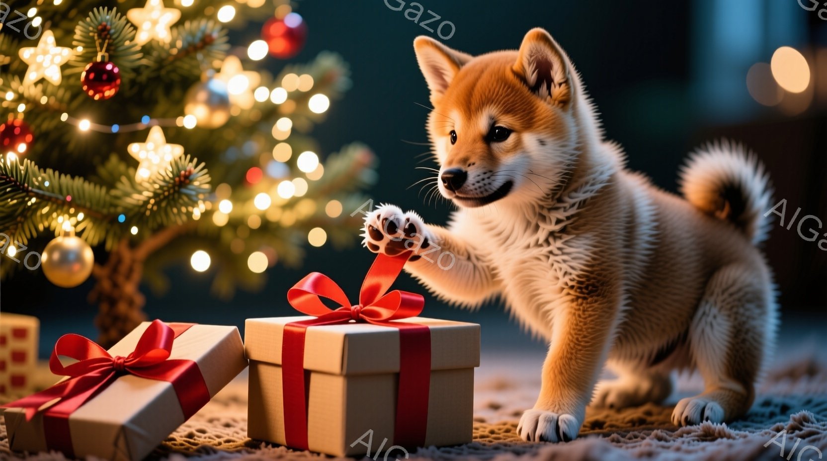 柴犬が窓枠に座り、外の雪景色を見つめている。窓ガラスには霜が降りており、窓辺には温かい光を放つキャンドルが置かれている。全体的に、静かで穏やかな冬の雰囲気が漂っている。 - AI生成フリー素材