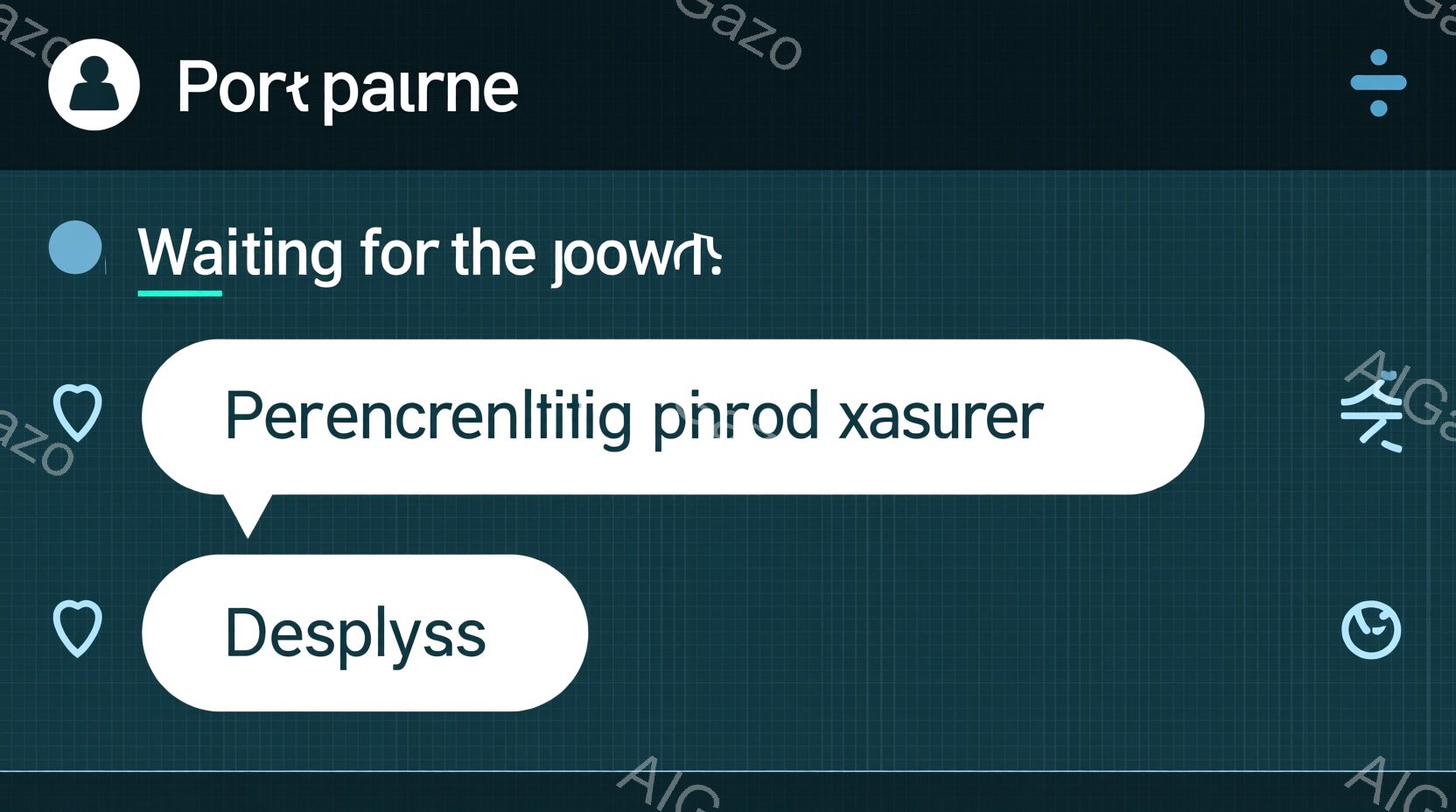 画面には、左上に丸いアイコンがあり、その中に人物らしきシルエットが見えます。背景は、青とグレーの格子模様で、画面下部に円形の装飾が施されています。全体的に抽象的で、ミニマルなデザインが特徴です。 - AI生成フリー素材