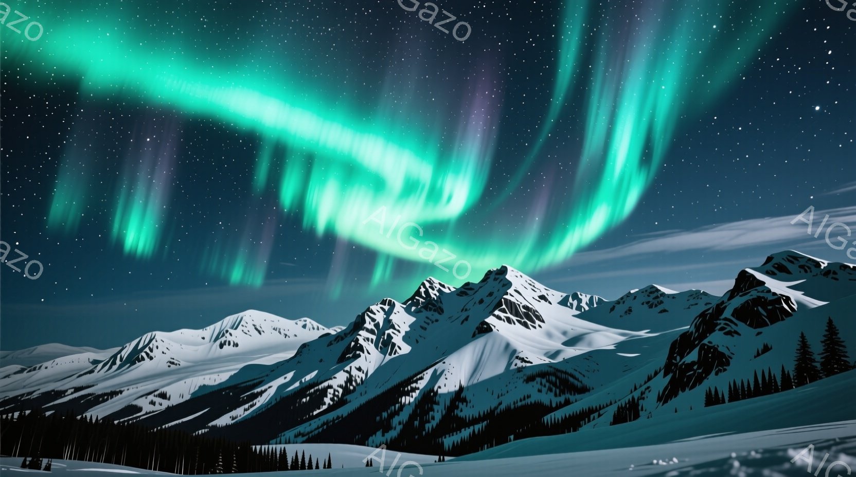 ハスキー犬が、星が散りばめられた青い魔法使いのローブと帽子を身に着けて座っています。背景には、不気味な屋敷、シルエットの木々、そして明るく輝く満月が見え、ハロウィーンの雰囲気です。地面には彫刻されたジ - AI生成フリー素材