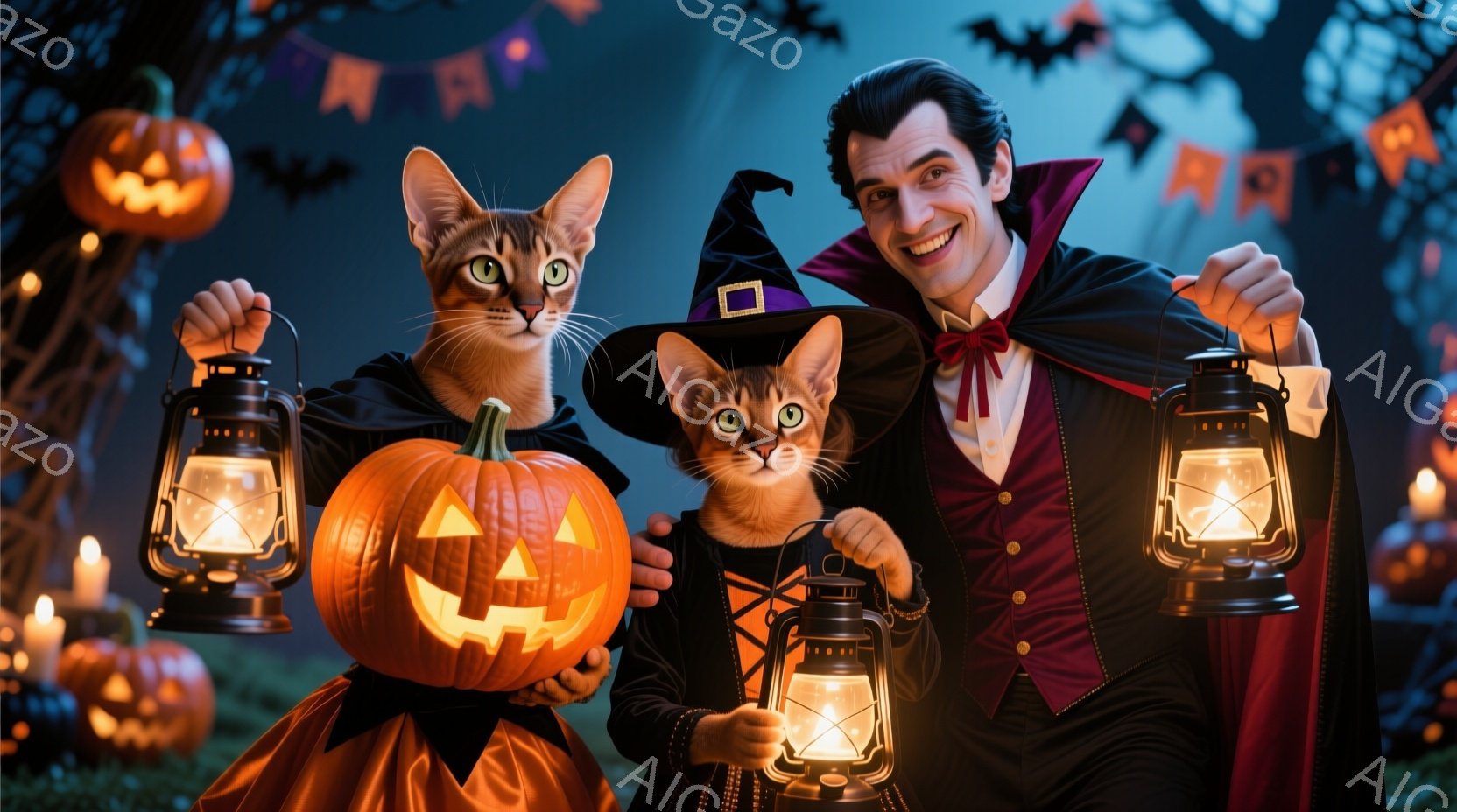 人物はハリー・ポッターのコスプレをしており、髪型も同じです。彼らは魔法使いの様子を模し、背景にはピクニックなどがあります。雰囲気はホロウィッツのように幽玄で楽しげです。