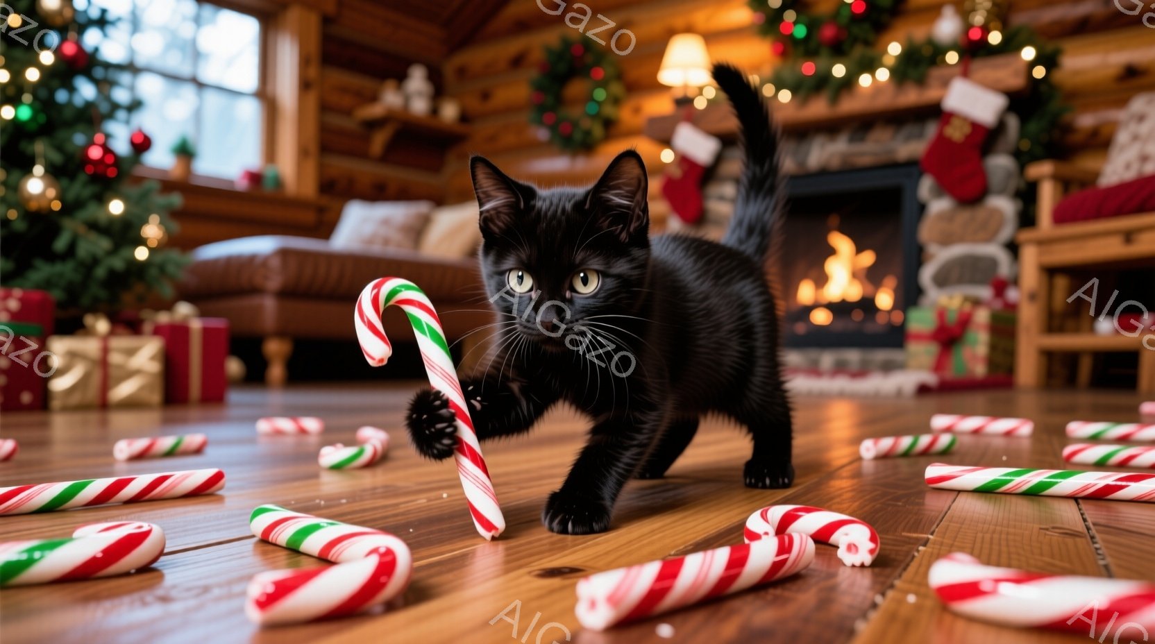 クリスマスシーンを表すもので、中心に黒の家来がいる。その這い動きは洒落なもので、尖り目玉のように眼を光らせている。