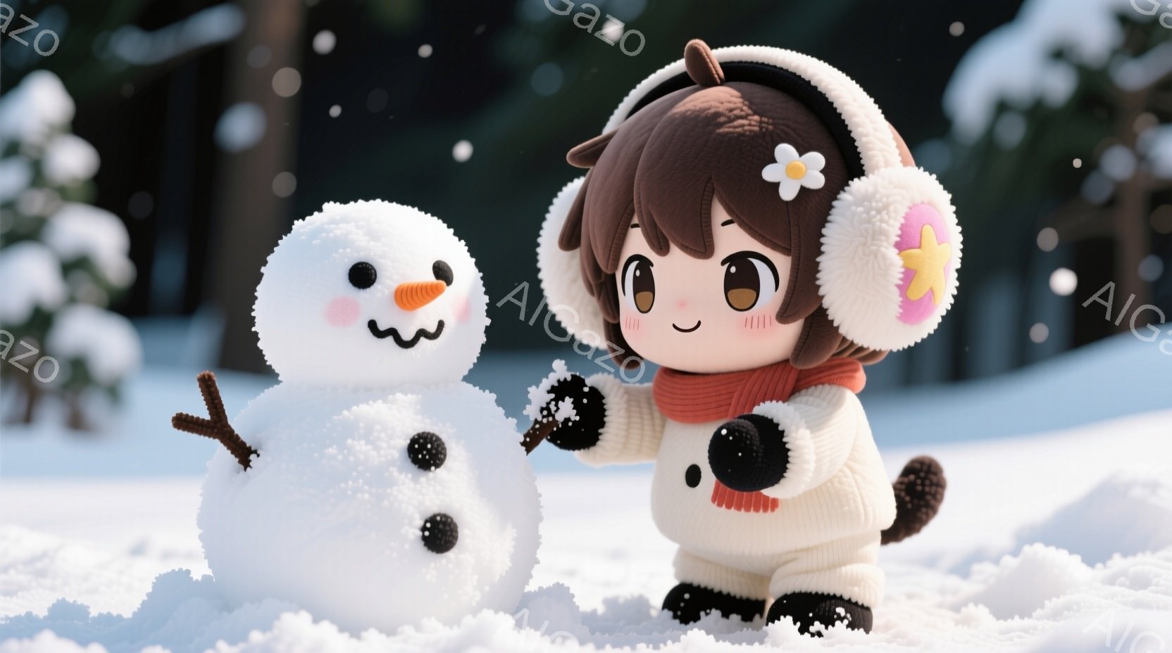 白い背景に、冬の枝に止まる小さな鳥が写っている。鳥は茶色と白の模様があり、頭部は黒い縞模様と白い冠で覆われている。枝は霜で覆われており、鳥の足はしっかりと掴まっている様子がわかる。 - AI生成フリー素材