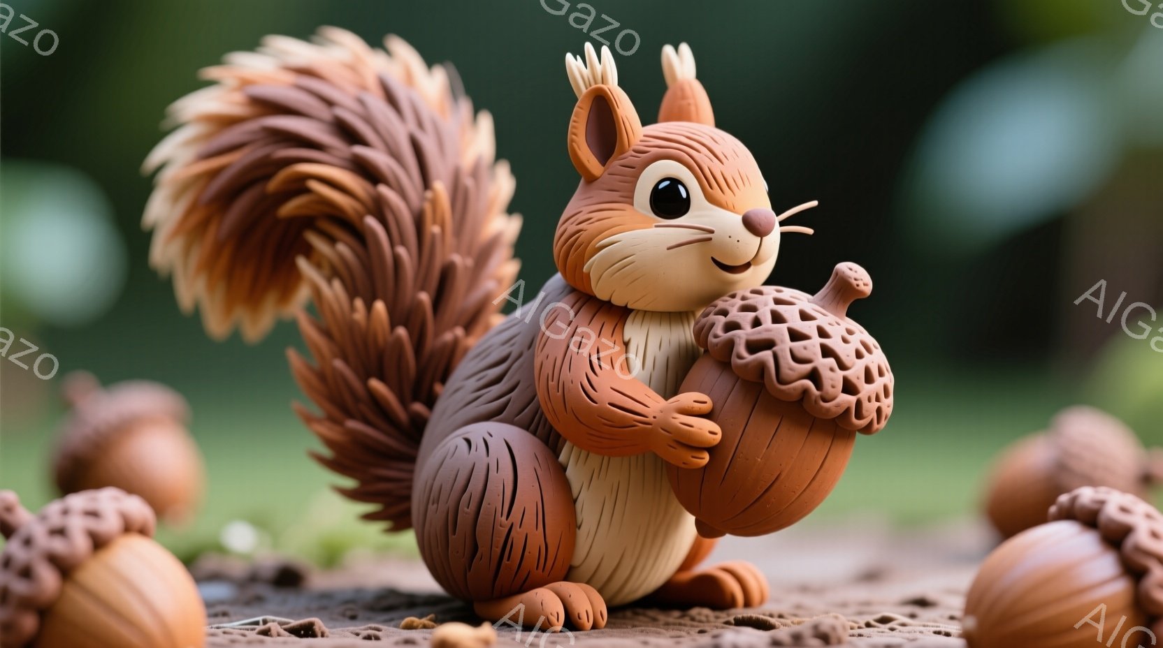 静かな森林に位置するスキンクリームチップを持つ小さな鹿を描いたものです。鹿は茶色と白色の縞模様があり、耳や尾が優雅に立ち上がっています。背景は木々で囲まれ、樹冠が見えるようです。鹿は素朴な表情をしており、目を合わせています。緻密な作品と言えるでしょう。