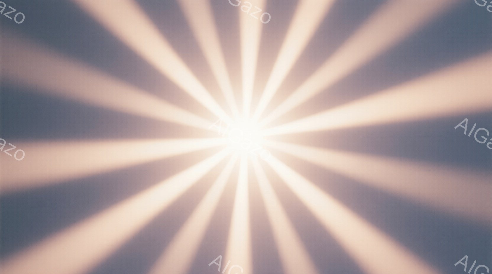 強い光が中心から放射状に広がっており、暗い青紫色の背景を照らしています。光線はまるで太陽の光のように強く、暖かく、神秘的な雰囲気を醸し出しています。この画像は、希望や啓示、あるいはエネルギーの放出を象 - AI生成フリー素材