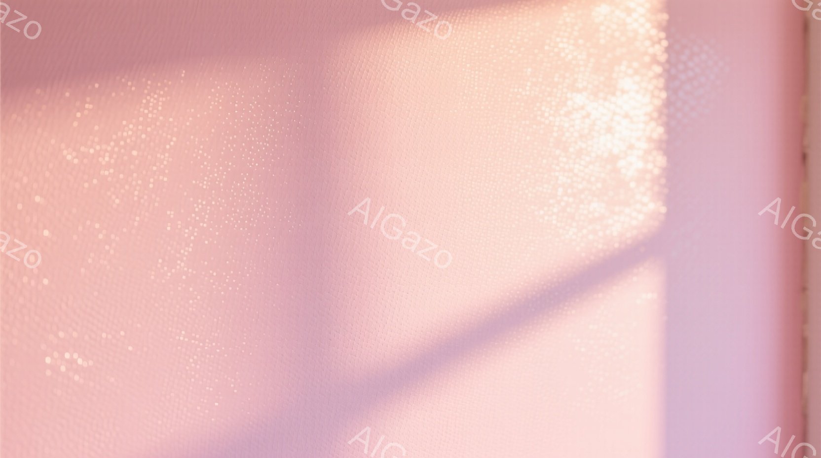 画像はピンク色の背景に、ぼやけた影が写っている様子を捉えています。影は光の加減で強く、背景のテクスチャと混ざり合い、柔らかい雰囲気を醸し出しています。 全体的に抽象的で、具体的な被写体は不明瞭です。