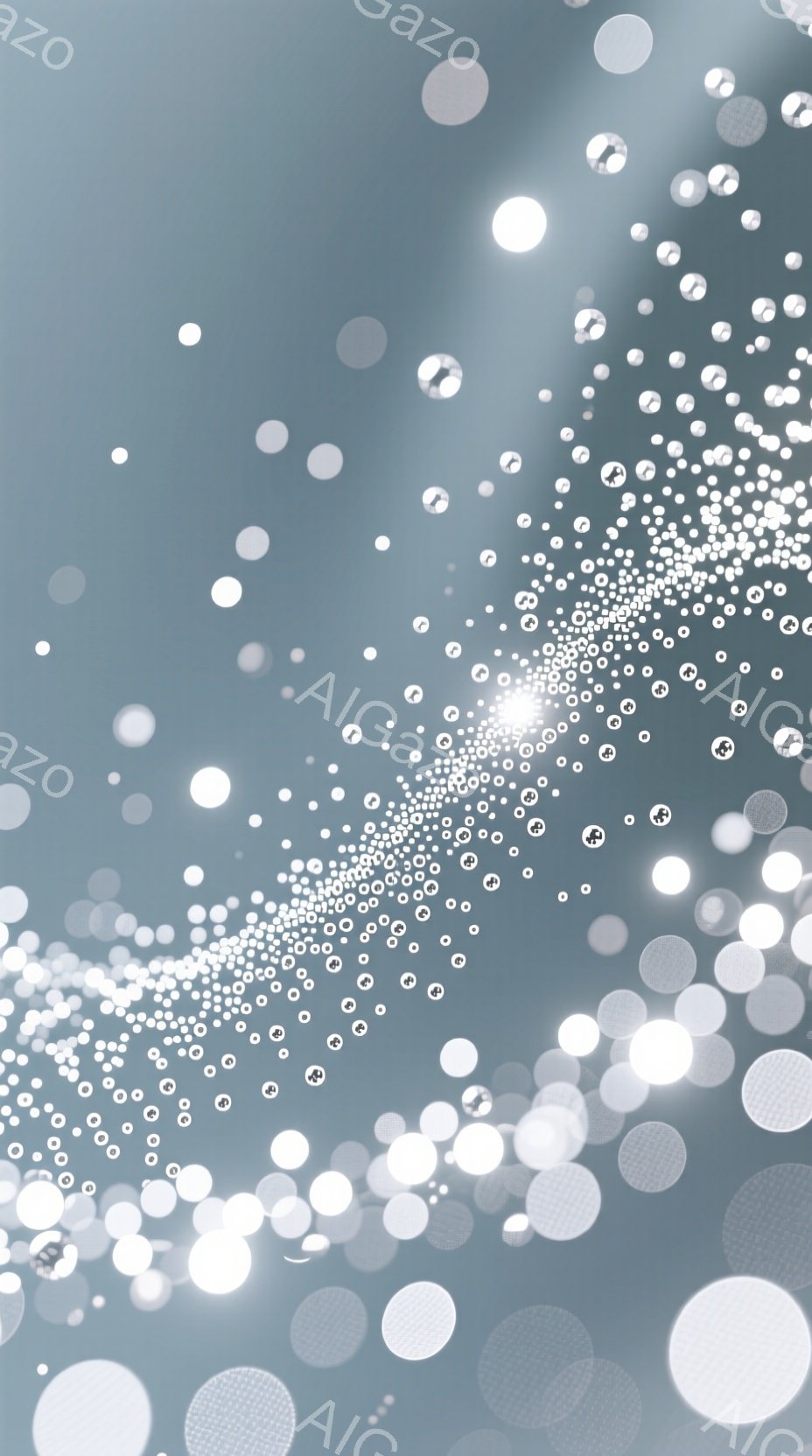 この画像は、きらめく光の粒子が散りばめられた抽象的な背景で、ぼやけた光の玉が全体に広がっています。鮮明な人物や特定の構造物はなく、光の強弱によって奥行きが強調され、幻想的で夢幻的な雰囲気を醸し出しています。光の玉は様々な大きさと明るさで、まるで星空やきらめく水面のような印象を与えます。