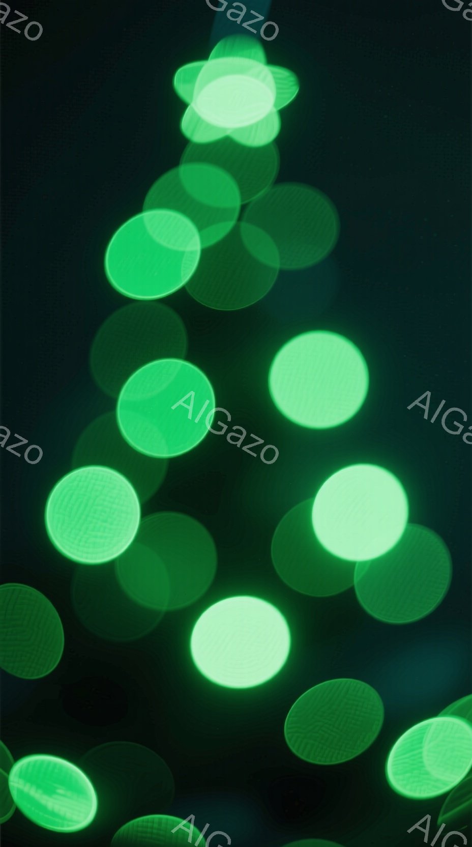 この画像は、暗い背景にぼやけた緑色の光の球体が多数浮かぶ抽象的な表現です。光の球体は様々な大きさで、まるで光の粒子が舞い散っているような幻想的な雰囲気を醸し出しています。全体的に柔らかく、神秘的な印象を与える画像です。