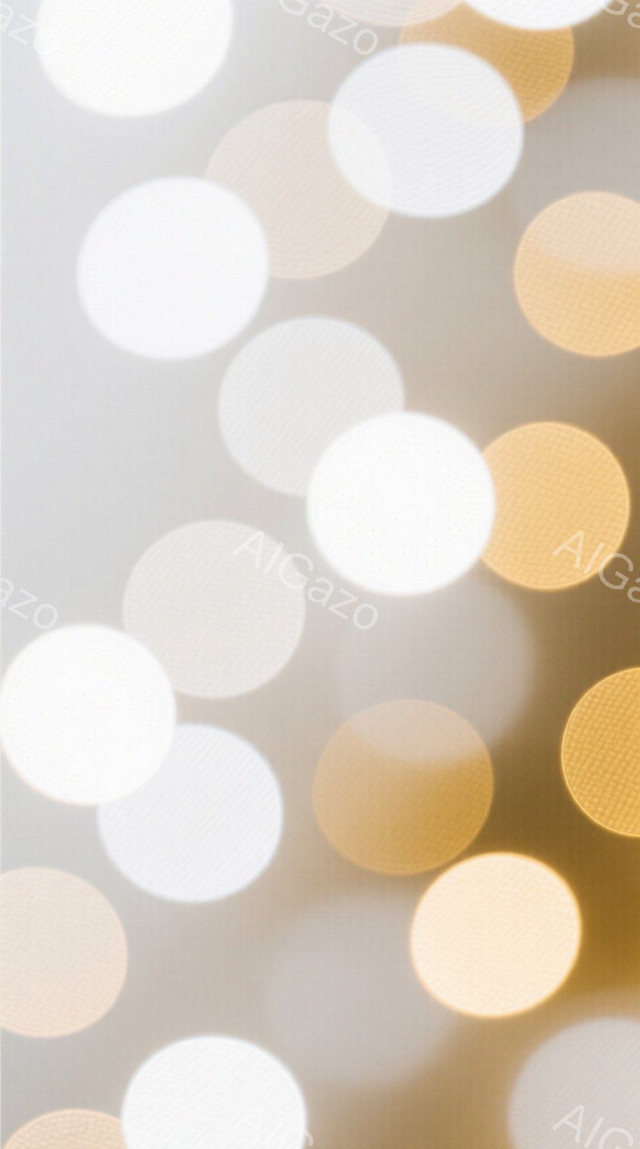 画像はぼやけた背景に、ぼんやりとした円形の光の集合が描かれています。光の色は白や薄い黄色で、まるでぼやけた光の粒子が漂っているような印象を与えます。全体的に柔らかく、温かい雰囲気で、抽象的な光の表現が際立っています。