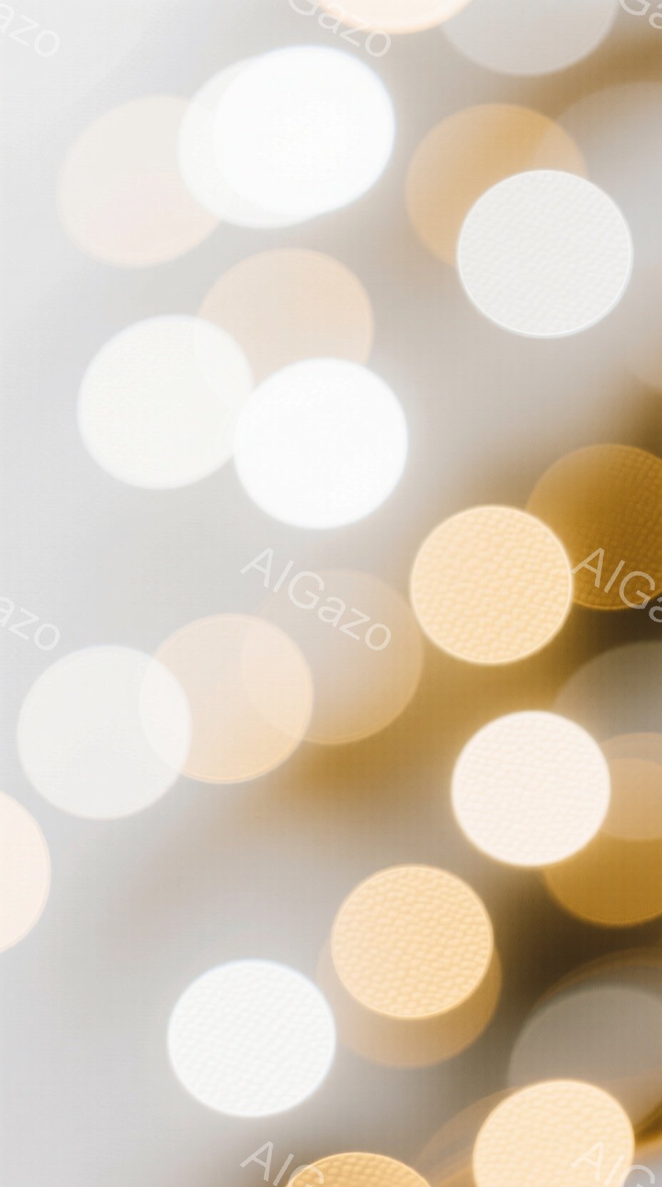 この画像は、ぼやけた光の球体で構成されており、暖色系の黄色と白が混ざり合っている。焦点が合っていないため、人物や具体的な背景は特定できないが、柔らかく幻想的な雰囲気を醸し出している。光の玉の重なりが奥 - AI生成フリー素材