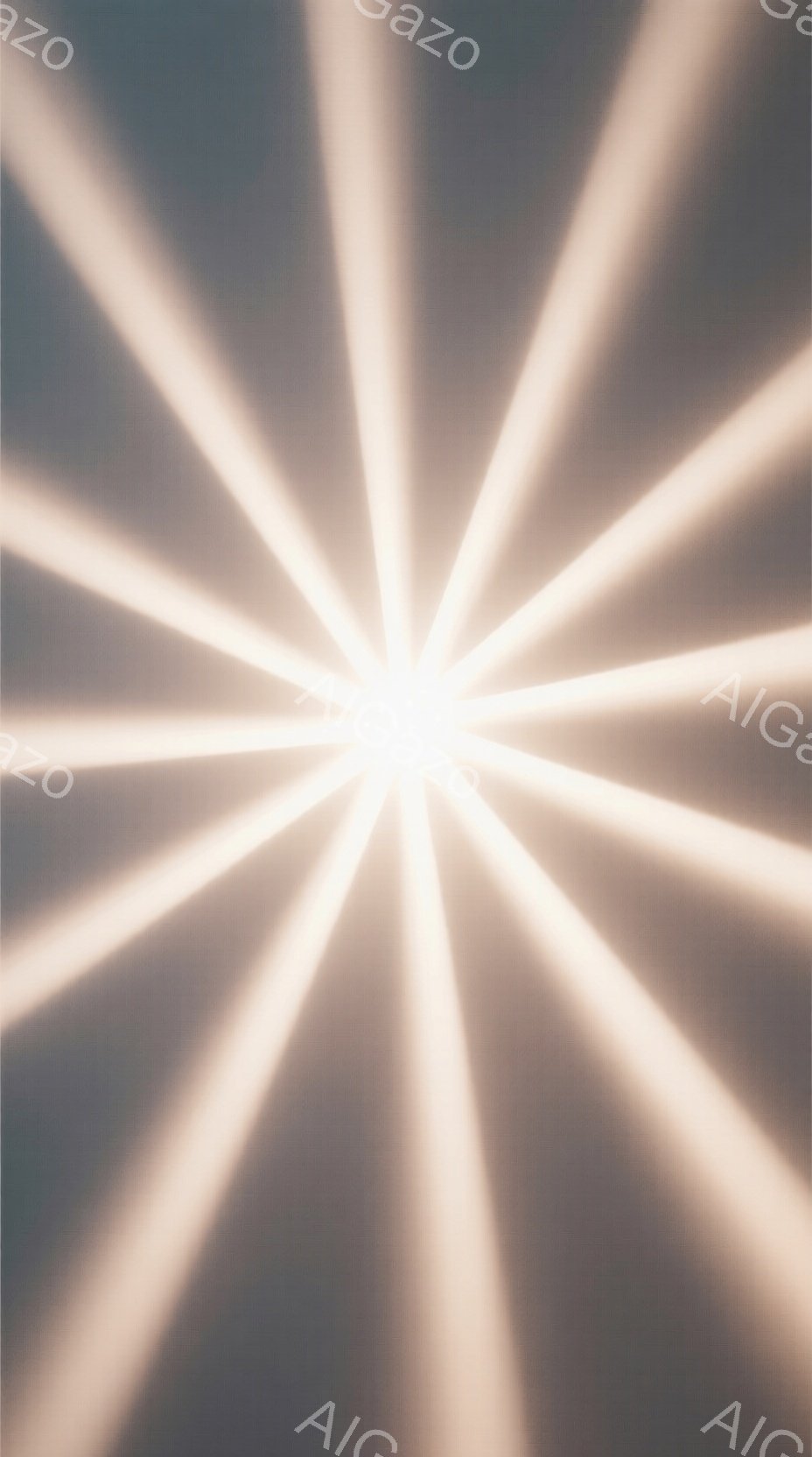 強い光線が中心から放射状に広がっており、まるで太陽や爆発のようにも見える抽象的な画像です。背景は暗く、光線のコントラストが強調されています。全体的に力強く、神秘的な雰囲気を醸し出しています。