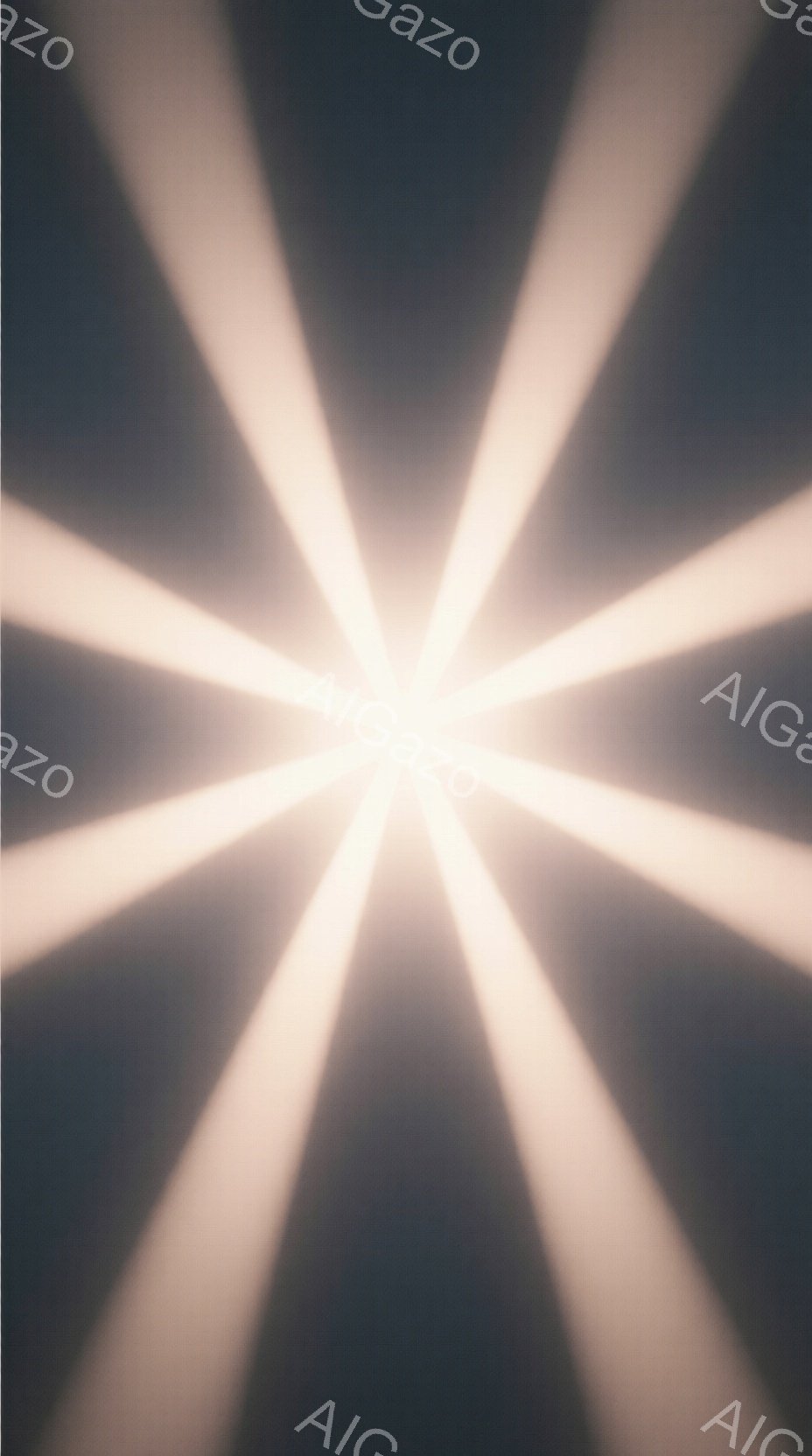 この画像は、暗い背景から放射状に広がる強い光線で構成されています。光線は中心点から均等に広がり、まるでスポットライトや閃光のような印象を与えます。全体的に神秘的でドラマチックな雰囲気が漂っています。