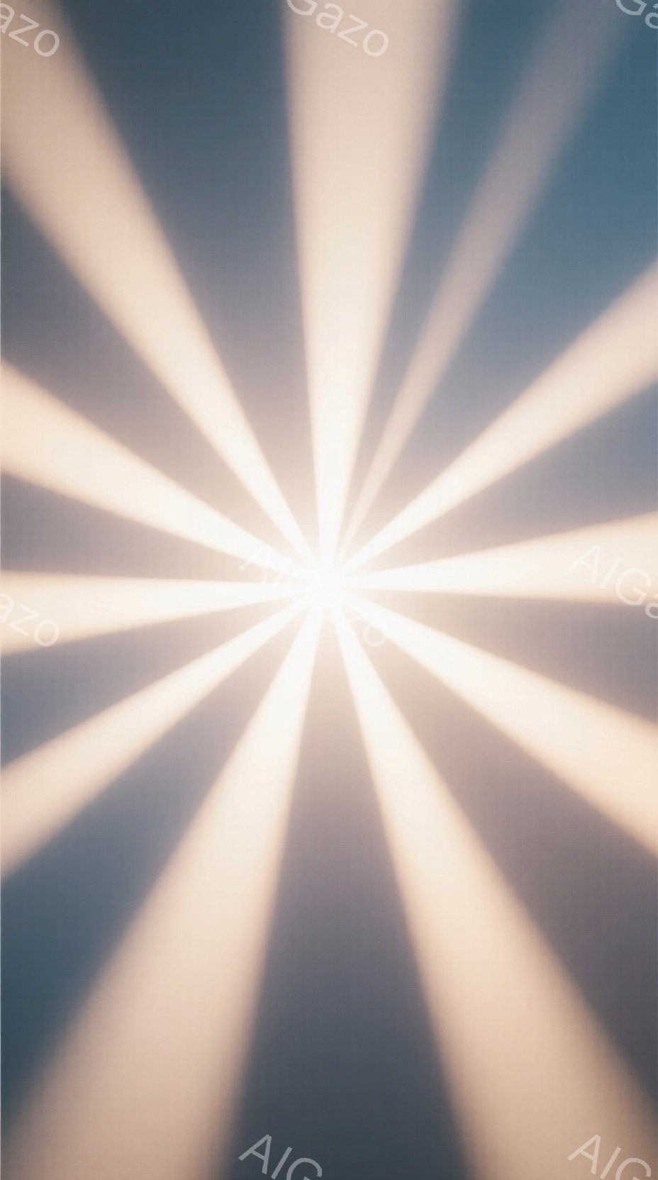 この画像は、中心から放射状に広がる光の線で構成されています。色は白から薄い黄色へとグラデーションしており、背景は濃い青色で、まるでスポットライトや太陽光のような強い光の表現です。 全体的に、エネルギーや希望、または何か特別な出来事を強調するような、ドラマチックで力強い雰囲気を醸し出しています。