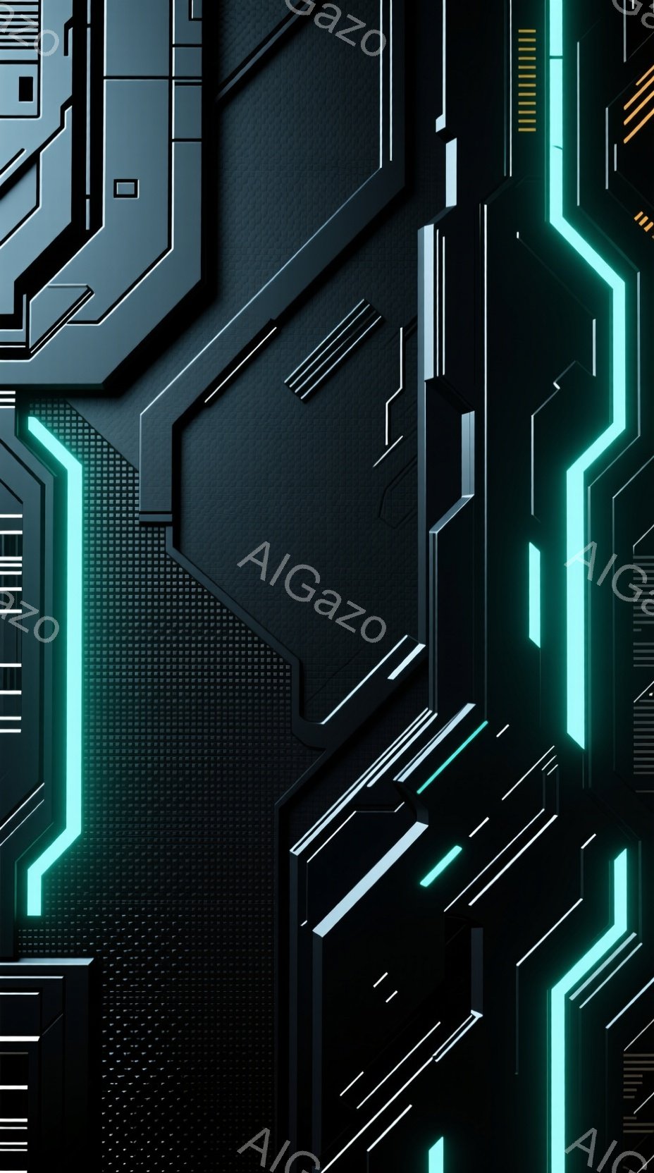 この画像は、暗い背景にネオンブルーと白の線で構成された未来的なデザインです。幾何学的な形状と線が複雑に絡み合い、サイバーパンクやテクノロジーを連想させる視覚効果を生み出しています。全体的に、洗練された - AI生成フリー素材