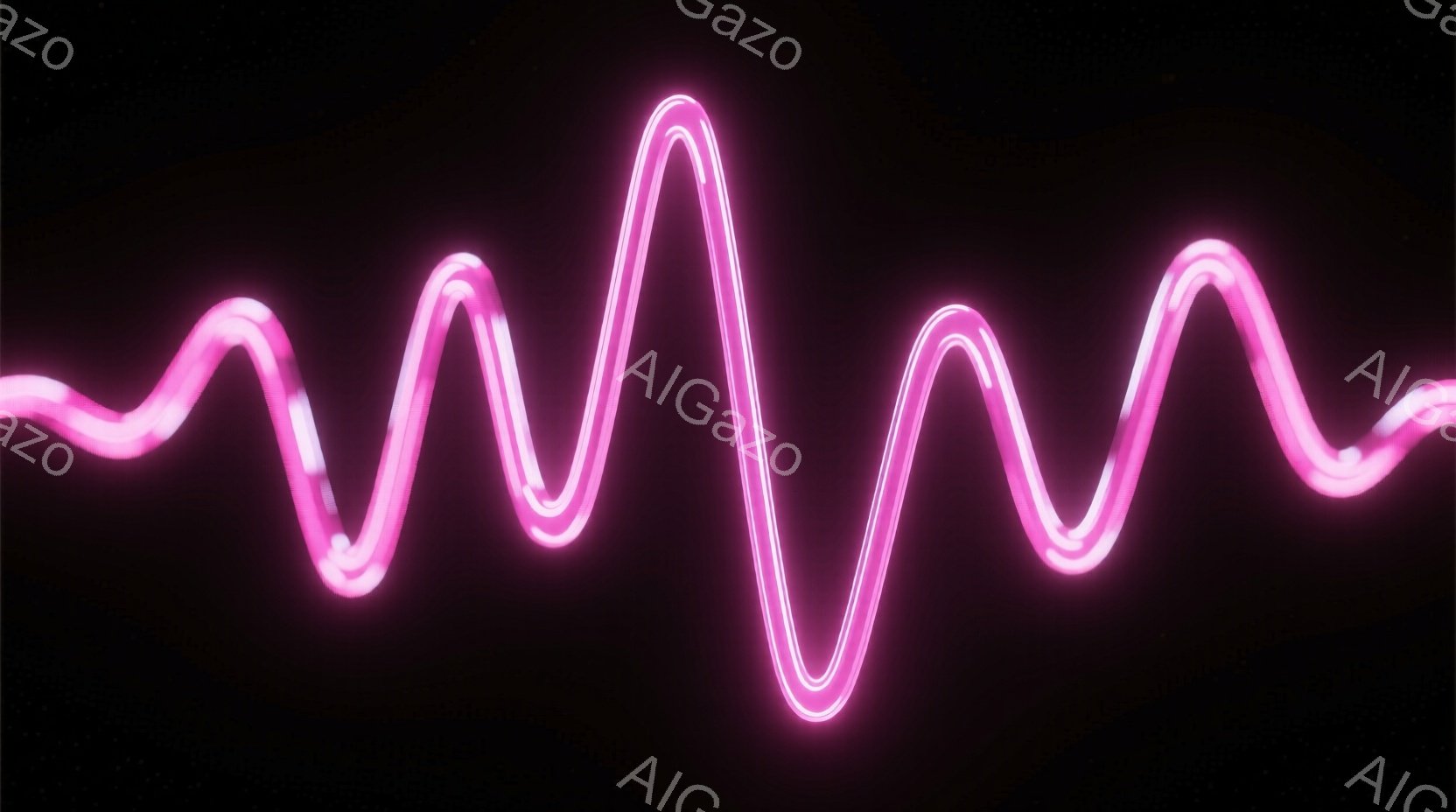 鮮やかなピンク色の光が、暗い背景に波打つように流れています。光はまるで心電図の波形を思わせるような形状で、発光している様子が印象的です。全体的に未来的な雰囲気で、エネルギーや活力を感じさせるイメージで - AI生成フリー素材