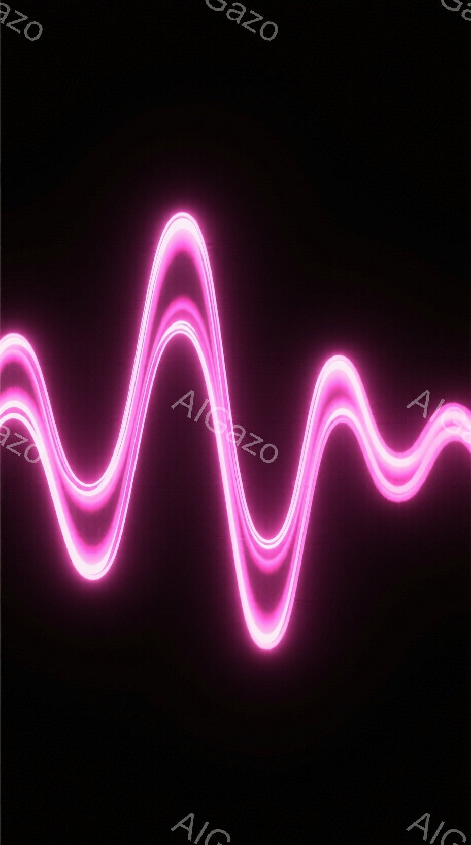 鮮やかなピンク色の光が、暗い背景に曲線を描いて伸びています。光はまるでエネルギーの流れのようで、躍動感と未来的な印象を与えます。シンプルな構図ながら、その鮮やかな色彩と曲線美が目を引く、抽象的な表現です。