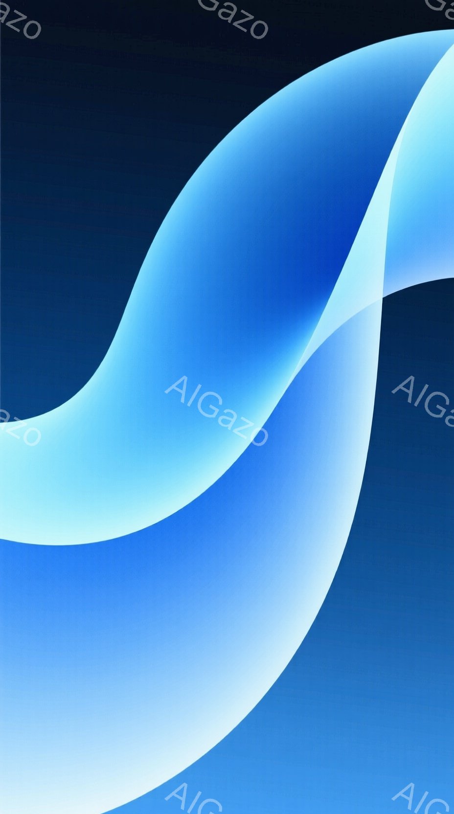 この画像は、青と水色のグラデーションが印象的な抽象的な背景です。曲線が大きくうねり、まるで光が水面を反射しているかのような、流れるような印象を与えます。全体的に冷たく、透明感のある、未来的な雰囲気です - AI生成フリー素材