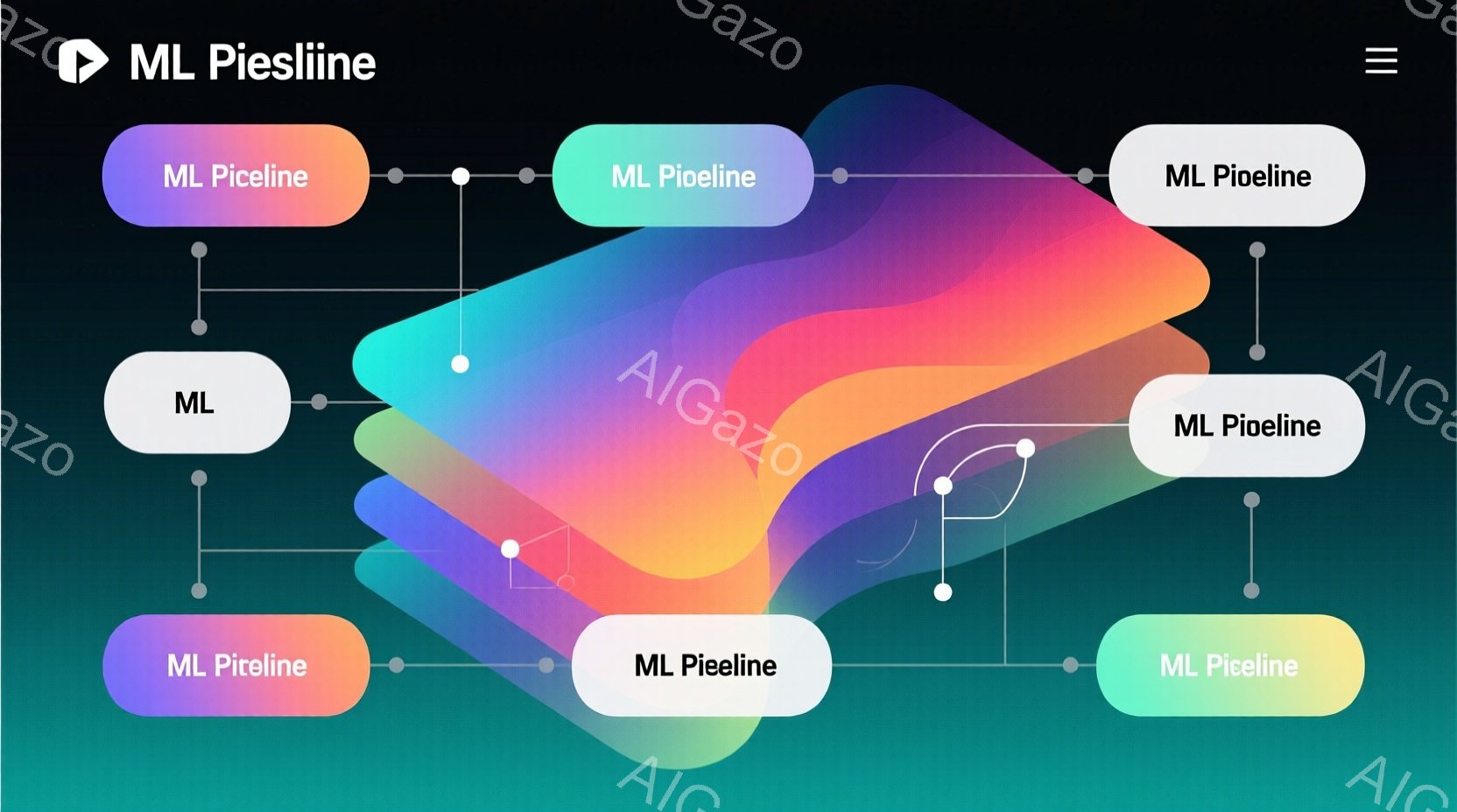 抽象的な背景に、多様な色の丸いオブジェクトが配置されています。それらはピンク、紫、青、緑の色合いを持ち、互いに重なり合いながら、線で繋がって複雑なネットワークを形成しています。全体として、流動的でモダ - AI生成フリー素材