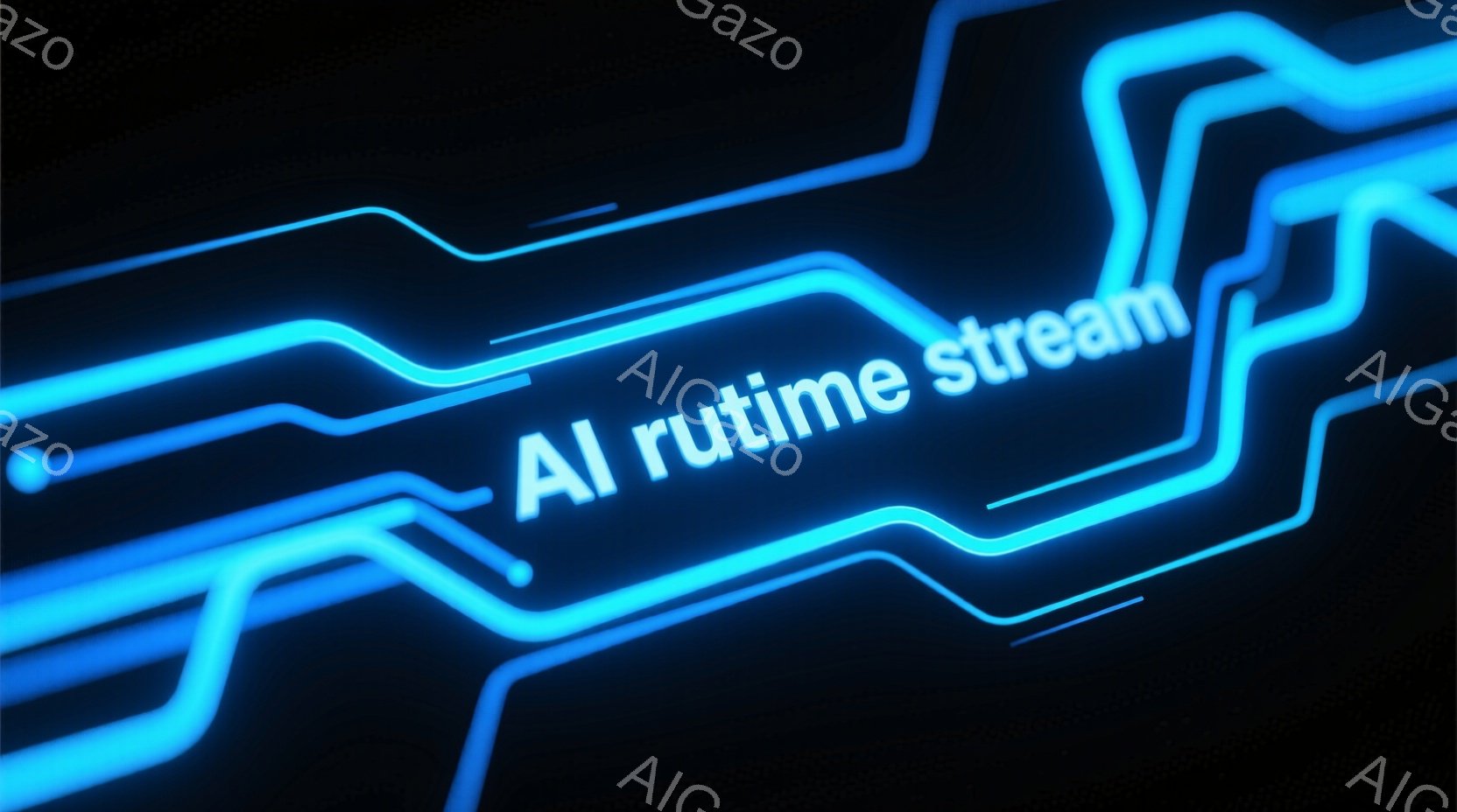 鮮やかなネオンブルーの線が、暗い黒色の背景を複雑に織りなす抽象的な画像です。線は未来的な回路やエネルギーの流れを連想させ、光沢のある質感と明暗のコントラストが印象的です。全体として、テクノロジー、サイバー空間、あるいはエネルギーの流れを視覚化したような、近未来的な雰囲気を醸し出しています。