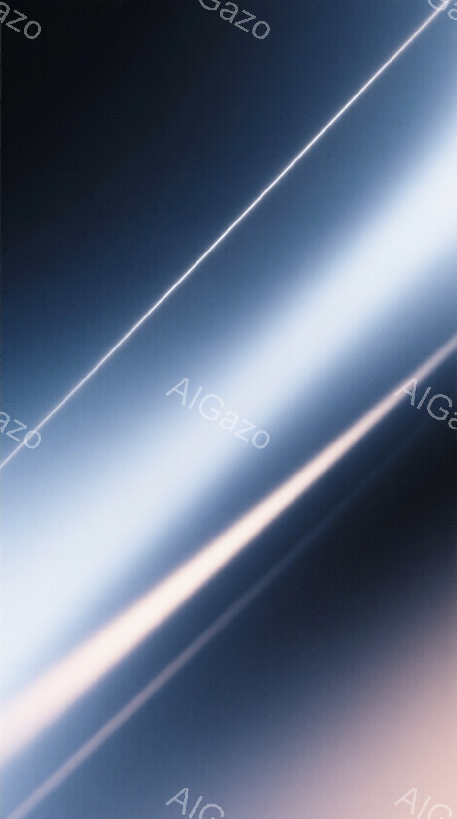 この画像は、青とグレーのグラデーションが印象的な抽象的な表現です。明るい光の帯が斜めに走り、画面全体に動きと奥行きを与えています。背景はぼやけており、光の強弱と色の変化が主な特徴となっています。 - AI生成フリー素材