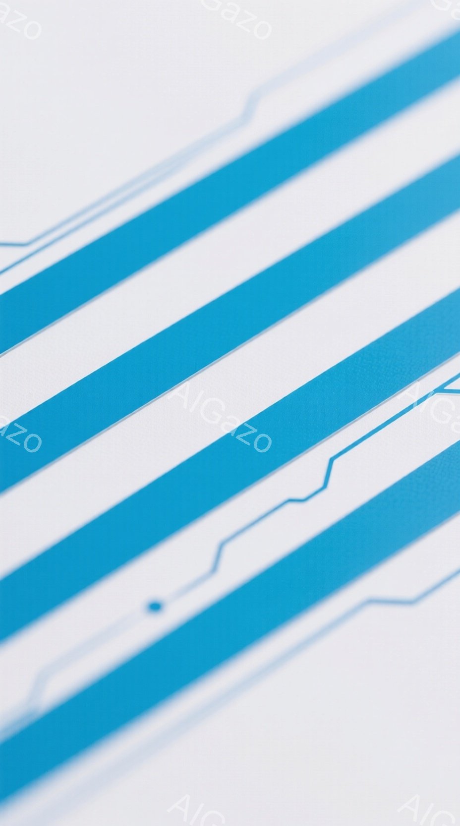 画像は、白地に斜めの青いストライプが幾重にも重なった抽象的な模様です。ストライプの間には、細い青い線が断続的に描かれており、未来的な回路のような印象を与えます。 全体として、シンプルでありながら、洗練 - AI生成フリー素材