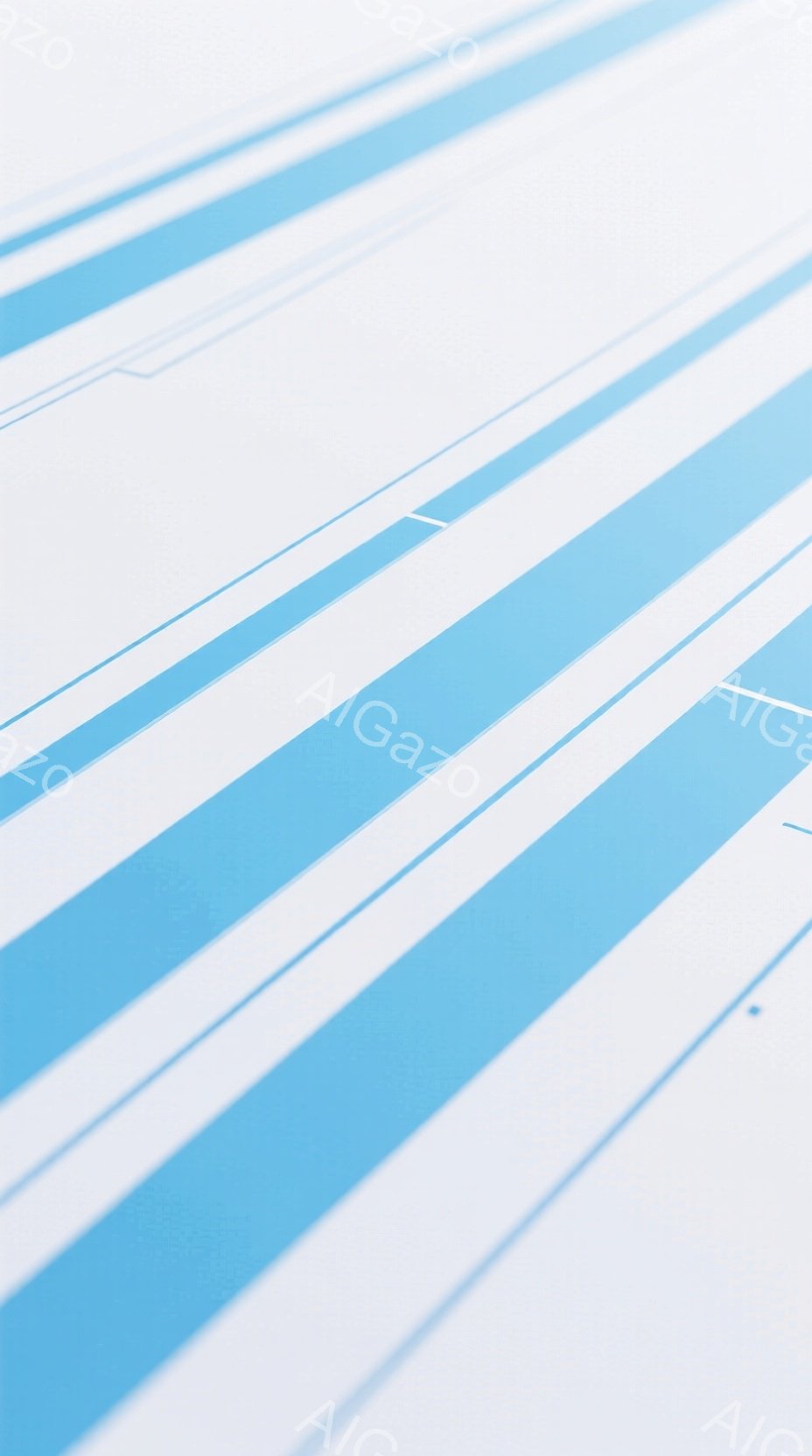 白い背景に、青い線が斜めに走る抽象的な画像です。線は太さが異なり、一部が途切れたり、重なったりすることで、奥行きと動きを感じさせます。全体的にシンプルでミニマルな印象を与え、未来的な雰囲気も漂っていま - AI生成フリー素材