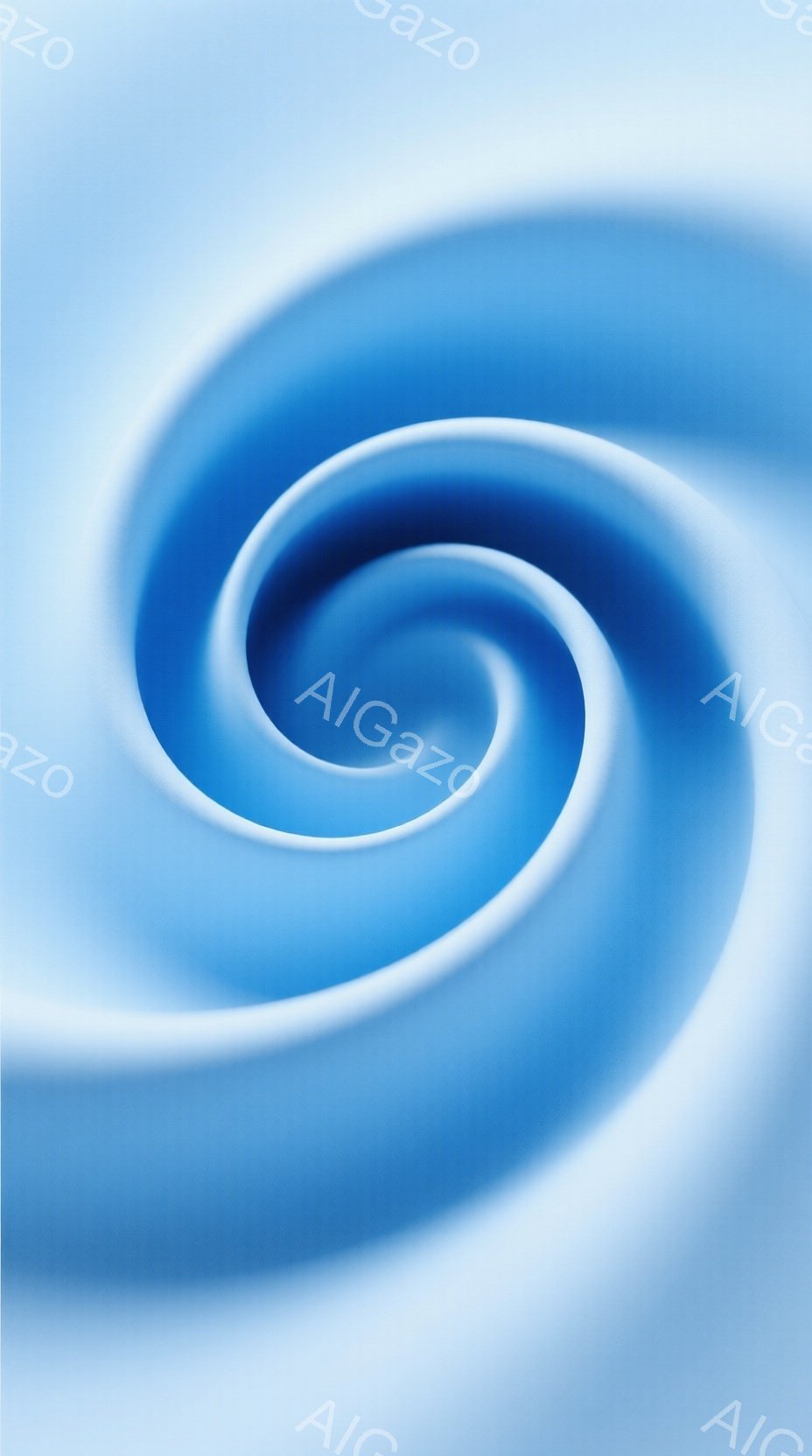 この画像は、渦巻く青色の抽象的な表現です。中心から外に向かって広がるグラデーションが特徴で、滑らかで流動的な印象を与えます。背景はぼやけており、青色の濃淡が広がっているのみで、視覚的な焦点は完全に渦巻きそのものに集中しています。