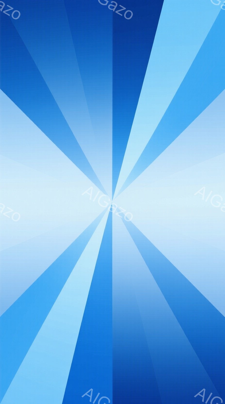 この画像は、中心から放射状に広がる青色のグラデーションで構成されています。最も中心部分は明るい水色で、外側に向かって濃い青色へと変化し、力強い光線のような印象を与えます。全体的にシンプルでありながら、 - AI生成フリー素材