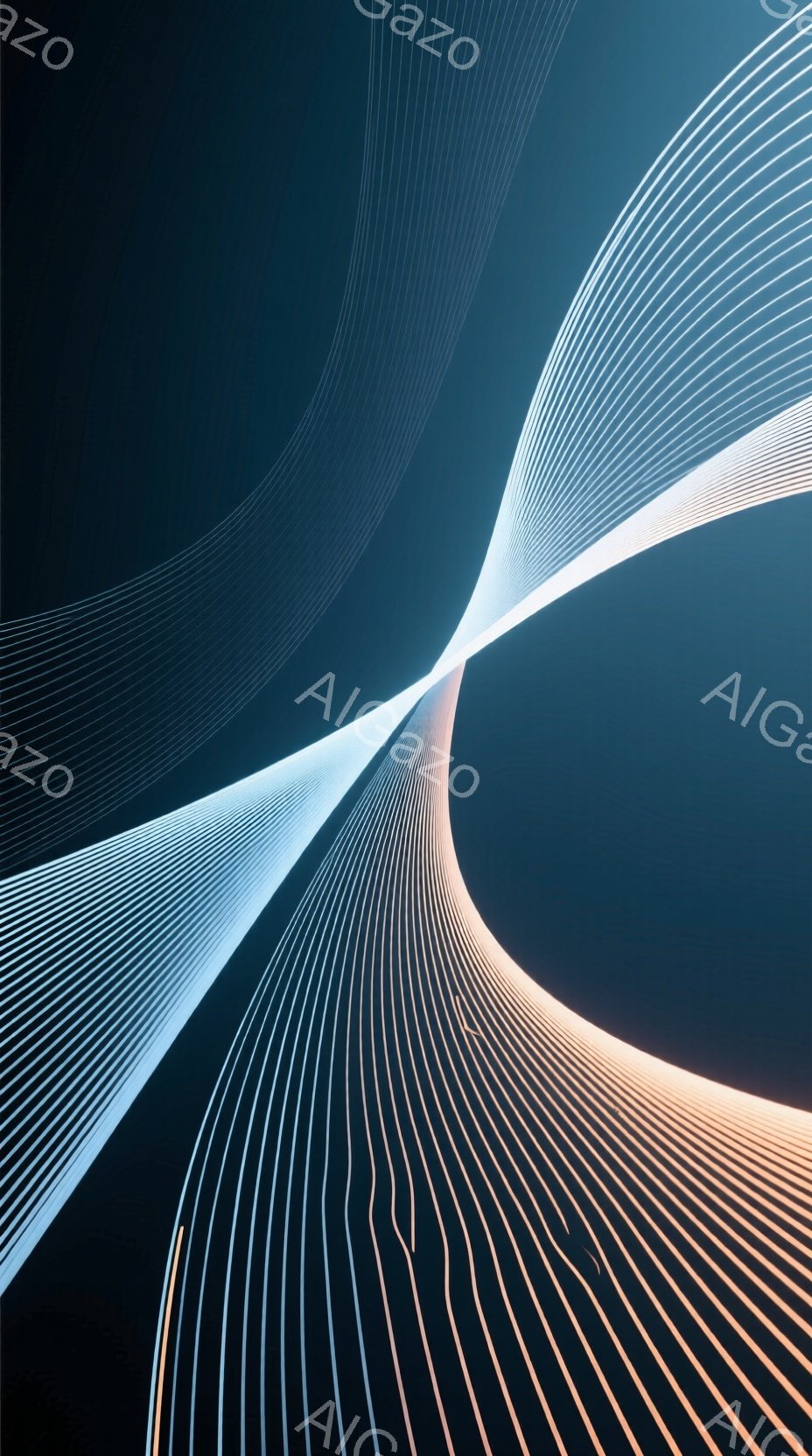 この画像は、夜間の長曝光で捉えられた光の軌跡が特徴的です。光は曲線を描き、まるで光の帯が空を流れているかのような印象を与えます。暗い背景とのコントラストが際立ち、近未来的な雰囲気を醸し出しています。 - AI生成フリー素材