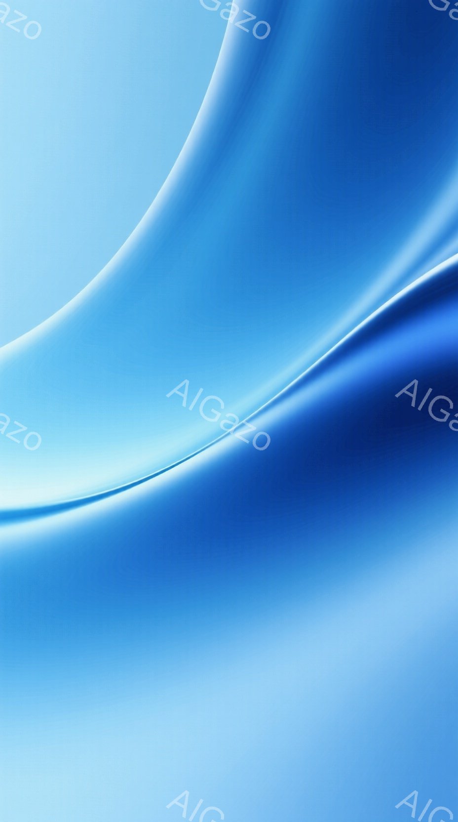 この画像は、青を基調とした抽象的な背景画像です。画面左側には光沢のある曲線が走り、右側に向かって徐々に色が薄れていきます。全体的に滑らかで流れるような印象を与え、静かで落ち着いた雰囲気です。