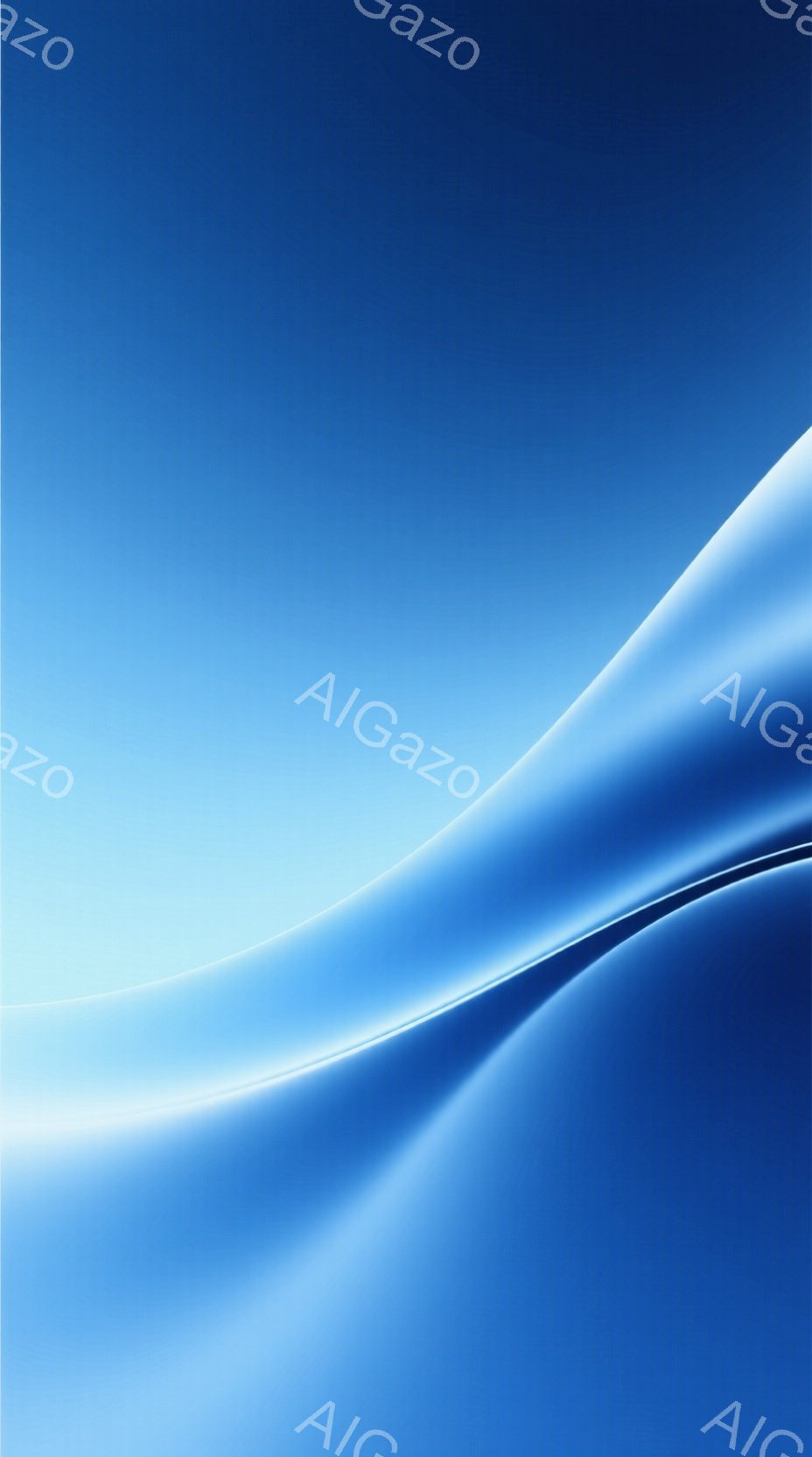 この画像は、滑らかな青色のグラデーションで構成された抽象的な背景です。明るい水色の帯が左下から右上へ曲線を描き、光沢のある質感が特徴的です。全体として、穏やかで未来的な雰囲気を醸し出しています。