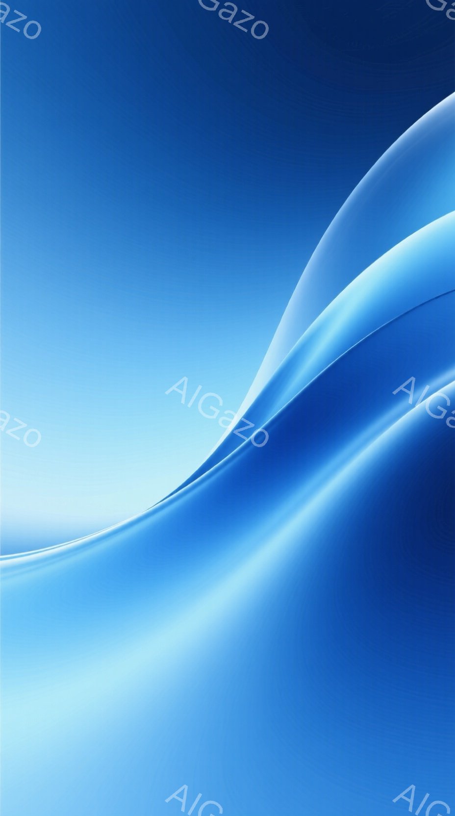 この画像は、青色のグラデーションで構成された抽象的な背景です。光沢のある曲線が画面を横切り、滑らかで流動的な印象を与えます。全体的に、落ち着きと静けさを感じさせる、ミニマルで洗練された雰囲気です。