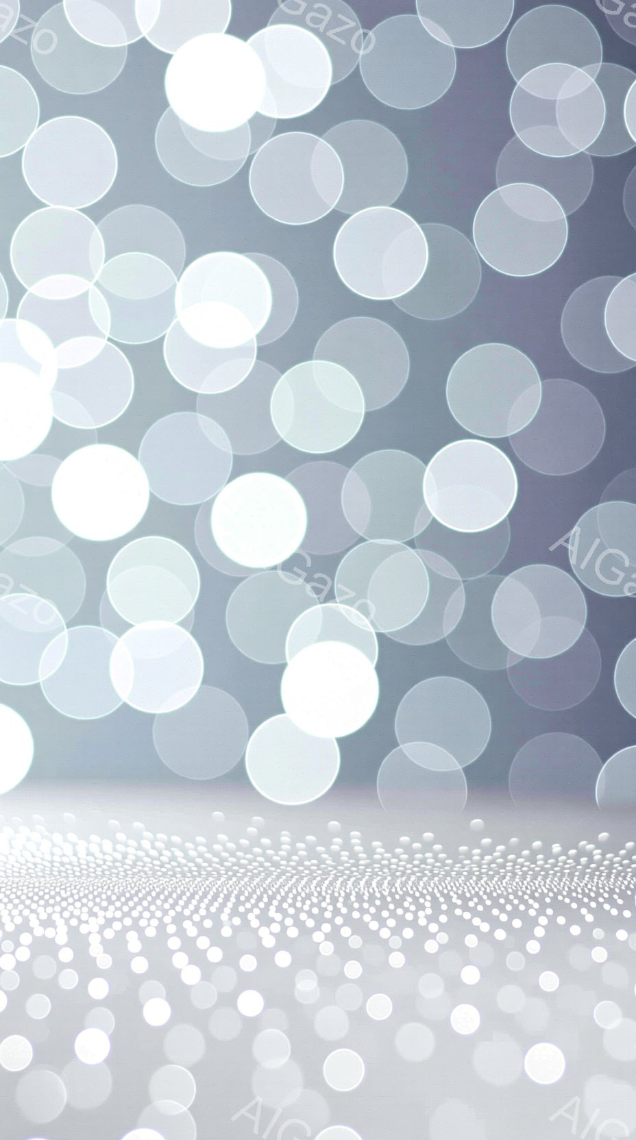 この画像は、ぼやけた円形の光の集合で構成されており、まるで霧の中の泡のような印象を与えます。光の密度は下部で高く、徐々に上部に向かって薄れていくグラデーションが特徴的で、無限に広がる空間や、夢幻的な雰 - AI生成フリー素材