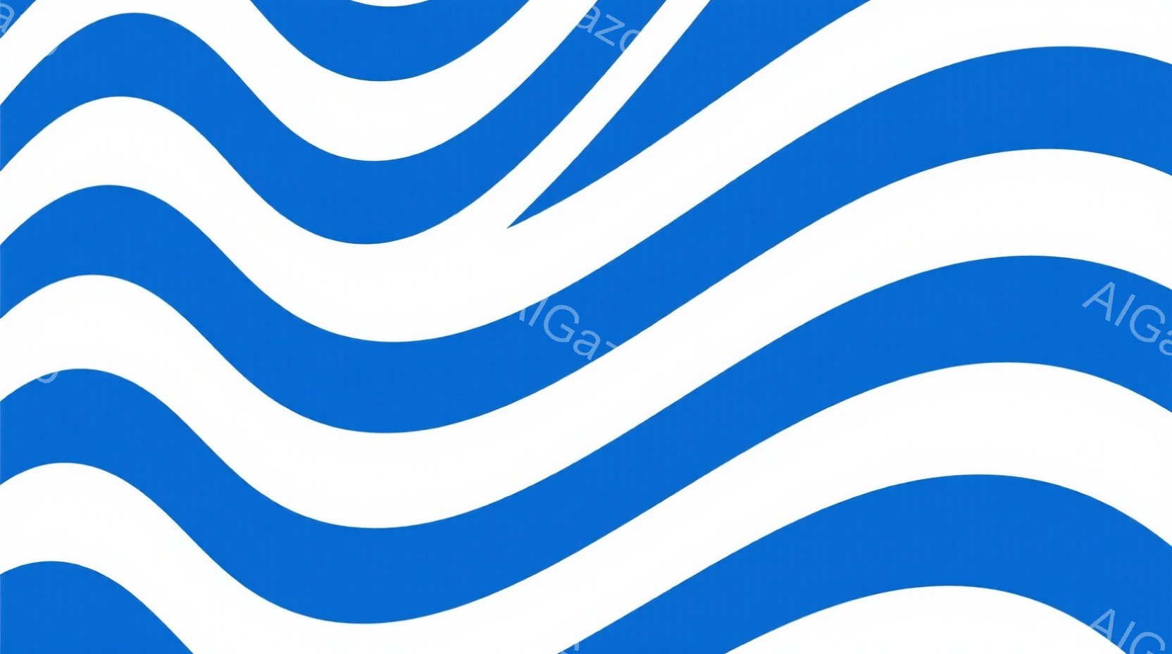 鮮やかなコバルトブルーと白の曲線が、画面全体を覆い尽くした抽象的なデザインです。曲線は波のような形状をしており、流動的で動きのある印象を与えます。背景や人物などは一切なく、色のコントラストとフォルムの美しさが際立つ、シンプルでモダンな表現です。