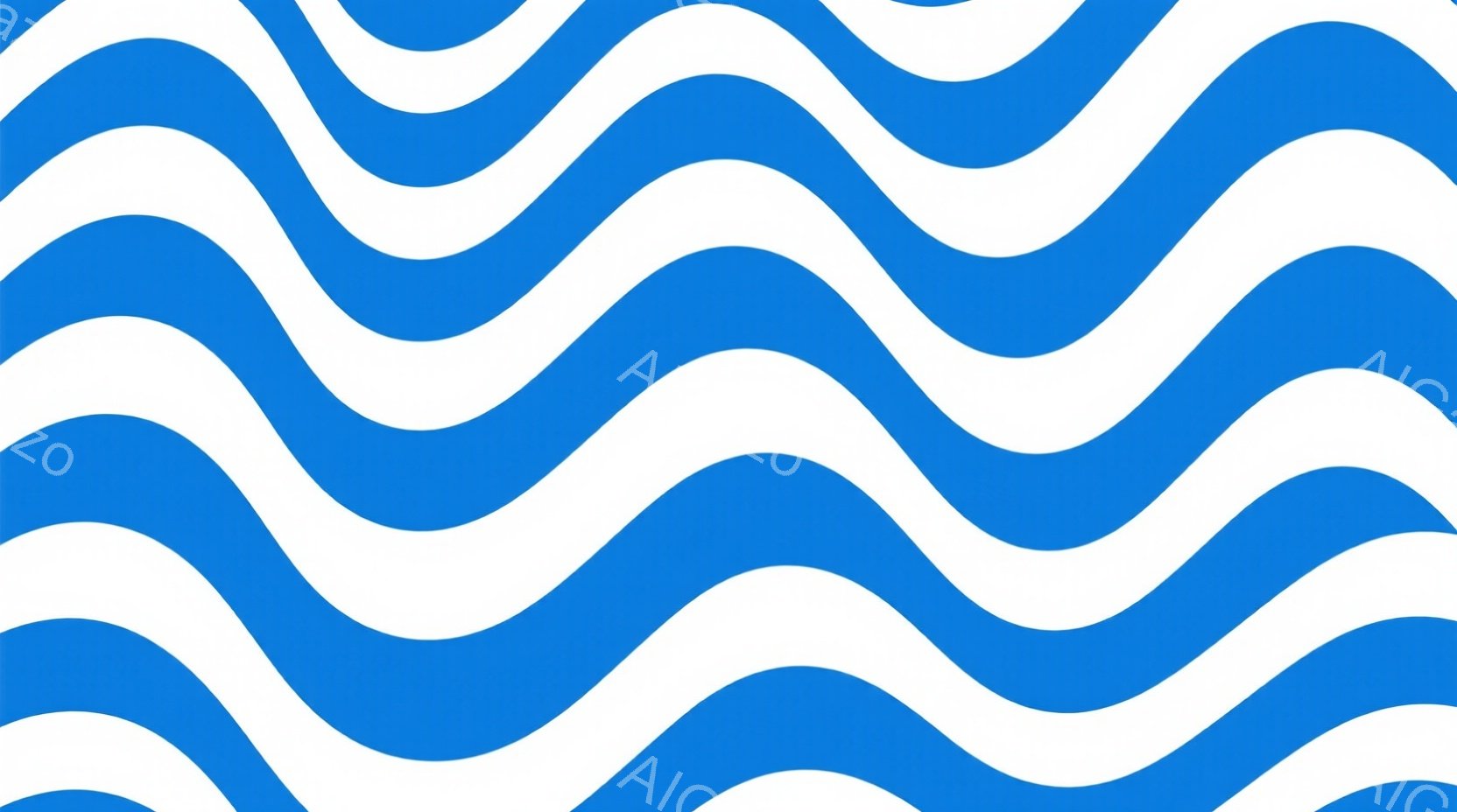 この画像は、鮮やかな青色の波のような曲線が規則的に繰り返されるパターンです。白と青のコントラストが強く、まるで海面や水の流れを連想させます。シンプルながらも躍動感があり、リズミカルな印象を与えます。