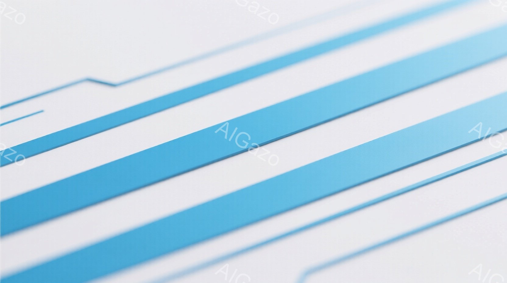 この画像は、白背景に走る青いラインが幾本か並んだ抽象的な構図です。ラインは角度を持ち、互いに交差することなく、近未来的な印象を与えます。全体的に、ミニマルで洗練された、テクノロジーを感じさせるビジュアルです。