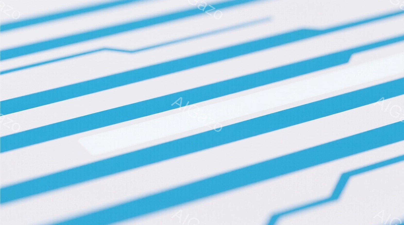 白を基調とした背景に、明るい水色のストライプが斜めに並んでいます。ストライプは太く、電子回路のようなデザインで、未来的な印象を与えます。背景はシンプルで、ストライプが際立っており、技術的なテーマを示唆 - AI生成フリー素材