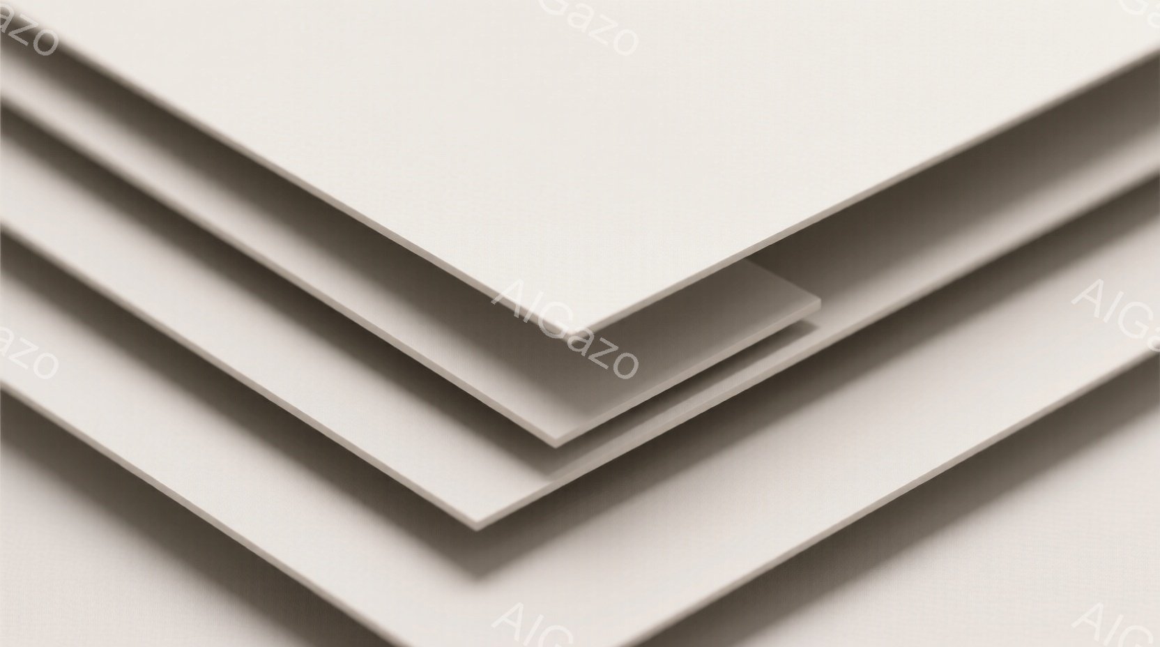 白い板状のものが何枚か重なり合って写っている。光の当たり具合で影が生まれ、立体感と奥行きが強調されている。全体的にシンプルな構成で、ミニマルな印象を与える静止画である。