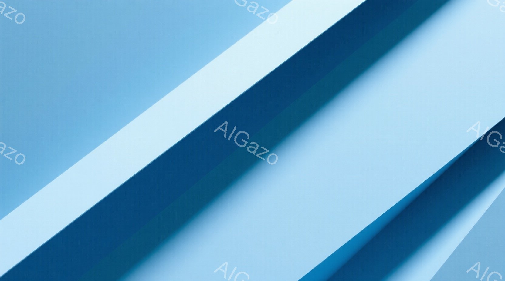 この画像は、青と白のストライプが斜めに交差する抽象的な構成です。ストライプは様々な濃さの青で構成され、明るい白がその間を走っています。全体的に冷たく、ミニマルな印象で、奥行きを感じさせる視覚的な効果を - AI生成フリー素材