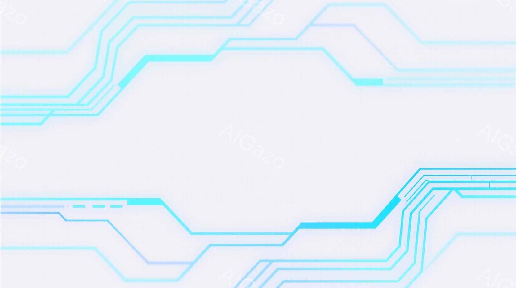 白い背景に、明るい水色の線が複雑なパターンで描かれている。線は幾何学的で未来的な印象を与え、まるで電子回路やエネルギーの流れを表現しているかのようだ。全体的に、クリーンでミニマル、そしてテクノロジーを - AI生成フリー素材