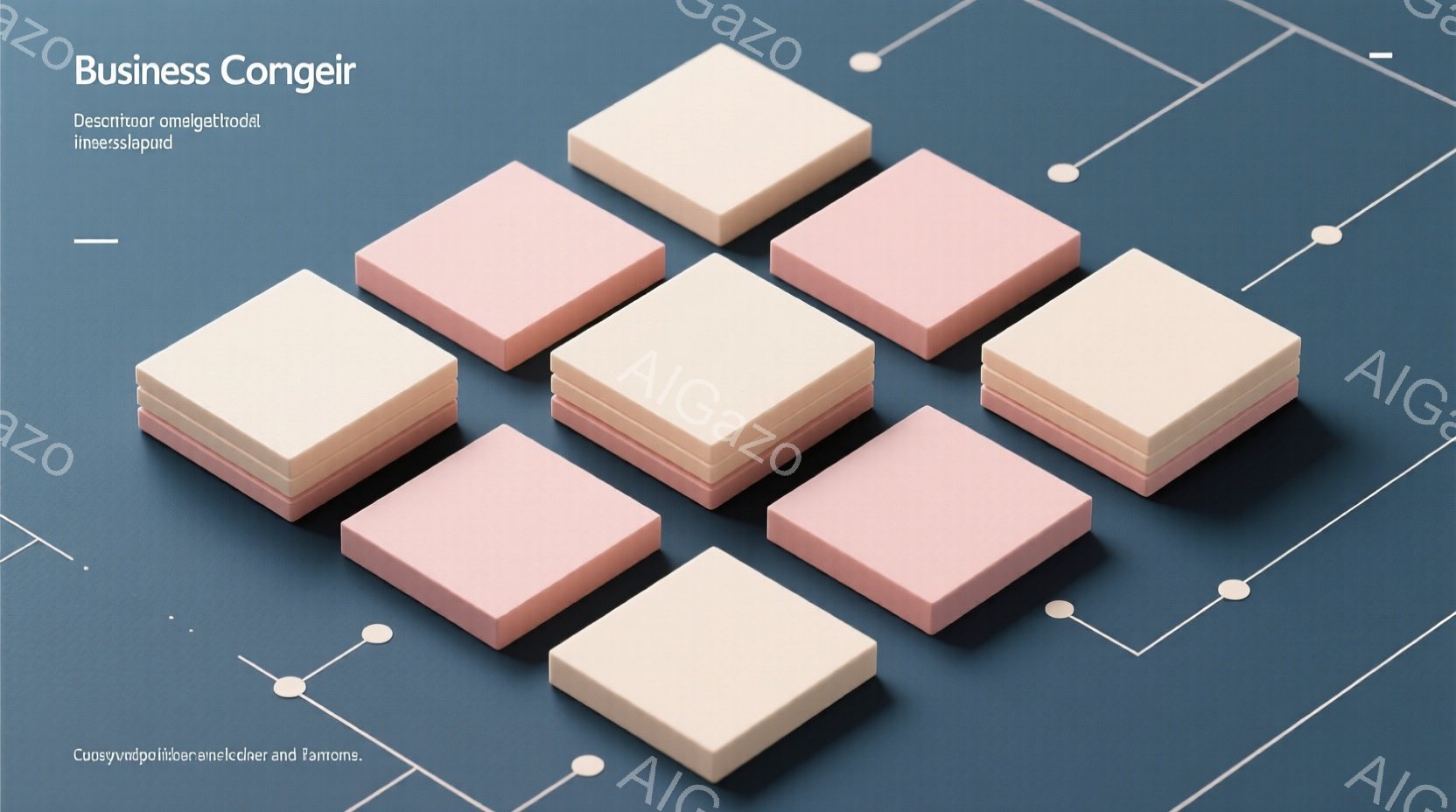 柔らかいピンクと白を基調とした立方体が、薄い青色の背景に並べられています。 立方体は微妙な影で立体感を出し、互いに重なり合いながら配置されており、ミニマルで抽象的な構成が印象的です。 全体的に穏やかで洗練された雰囲気が漂い、現代的なアート作品のようです。